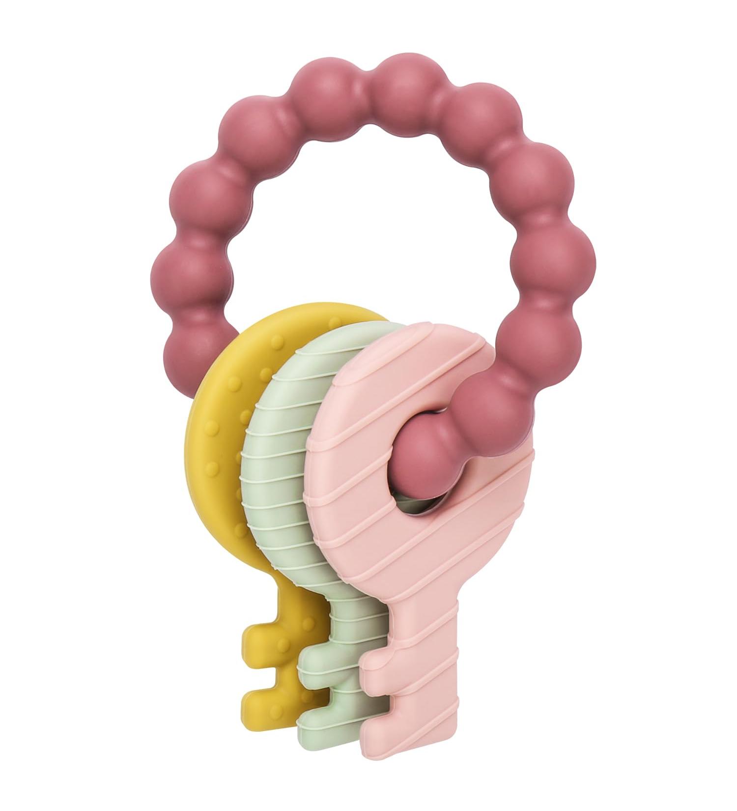 BPA-Free Baby Bite Ring Toy Keys Red Teething Aid for Babies 3 Months+ - Buy Online on SooperMarket.com