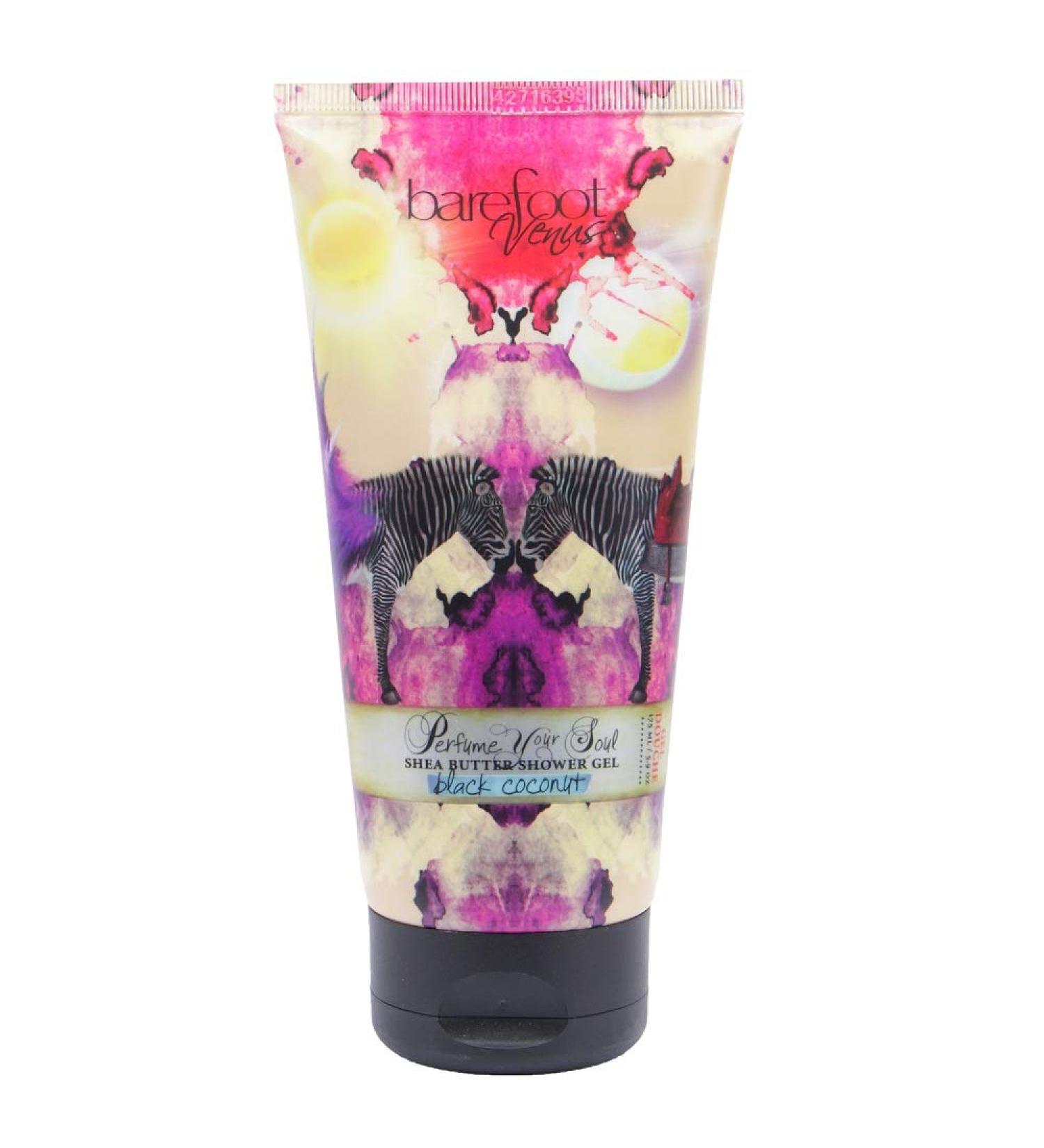 Barefoot Venus Body Shower Gel with Shea Butter 5.9 OZ (Black coconut)