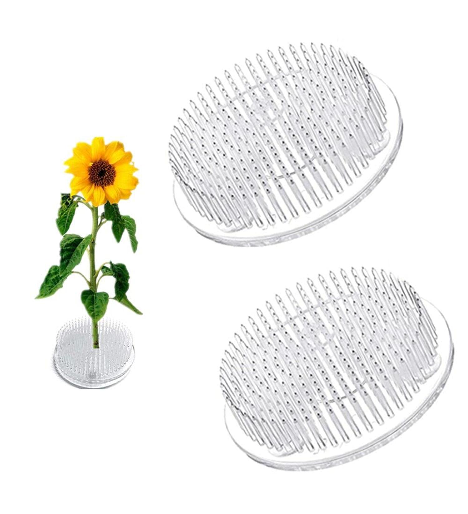 2Pcs Clear Plastic Ikebana Kenzan Floral Frogs - 70mm2.76 - Flower Arrangement Pin Holder with Suction Cups - Buy Online on SooperMarket.com