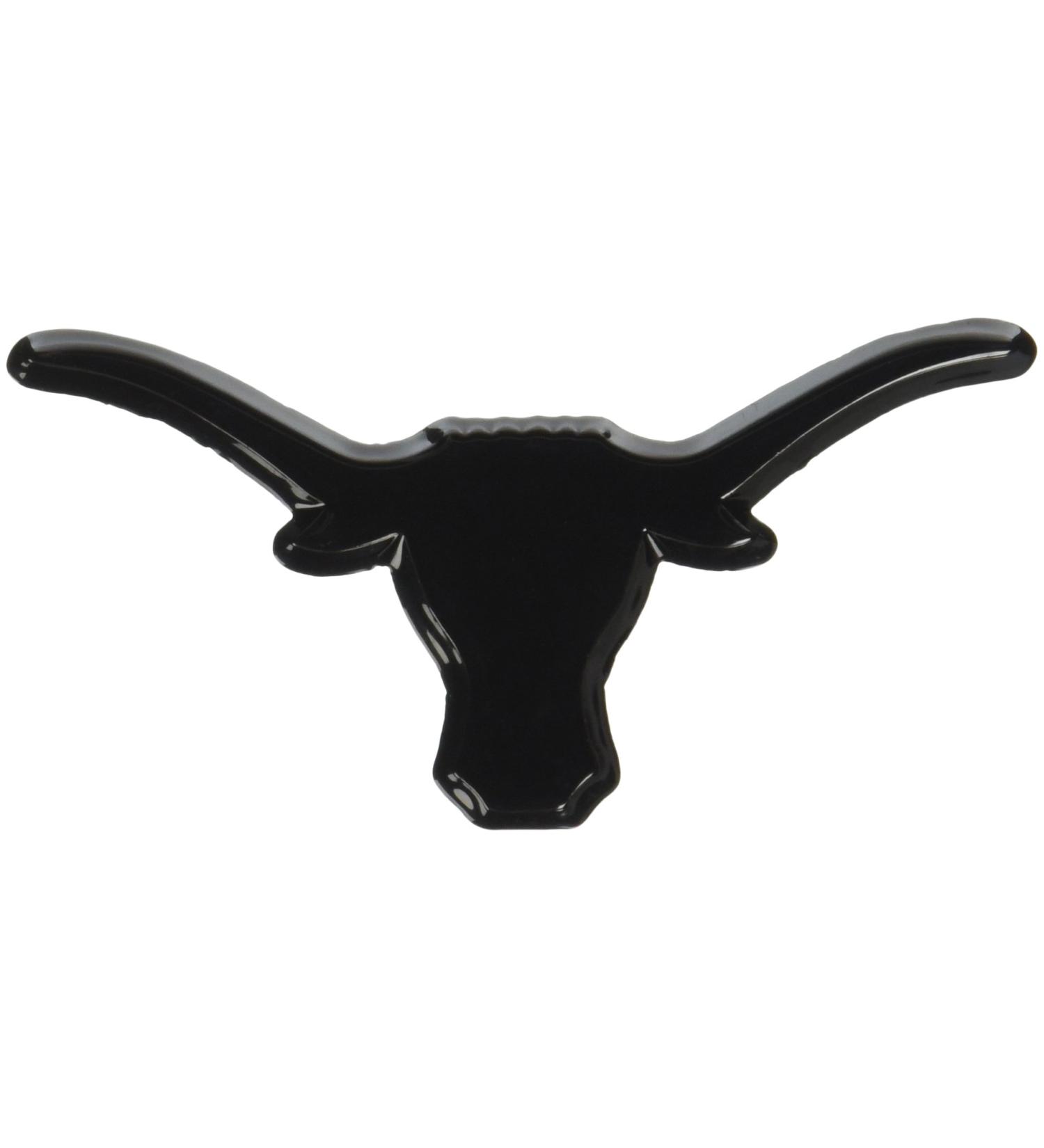 UTX University of Texas Longhorns 3d Black Onynx Premium Metal Emblem Car Truck Motorcycle Bevo "Hook'em Horns" with NCAA College Logo