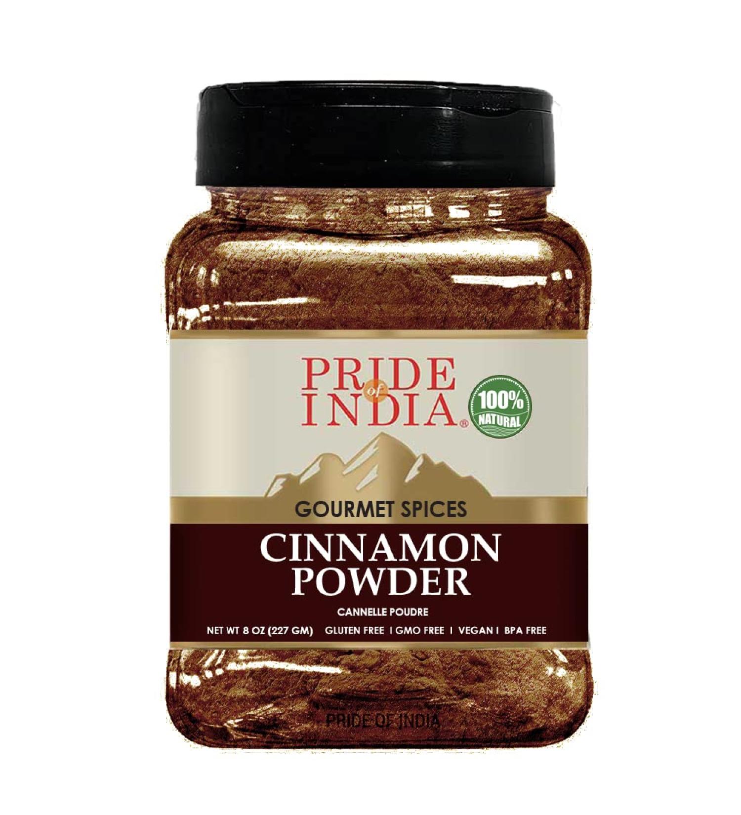 Pride of India Natural Cinnamon Ground - 8 oz Gourmet Spice for Sweet & Savory Dishes - Fresh & Pure - Easy to Use - Ideal for Restaurant Use - Buy Online on SooperMarket.com