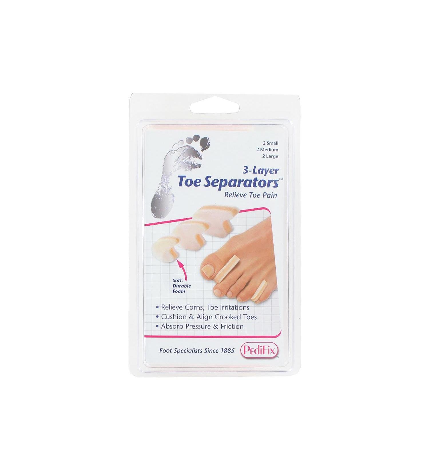 PediFix 3-Layer Toe Separators Medium 6/Pack