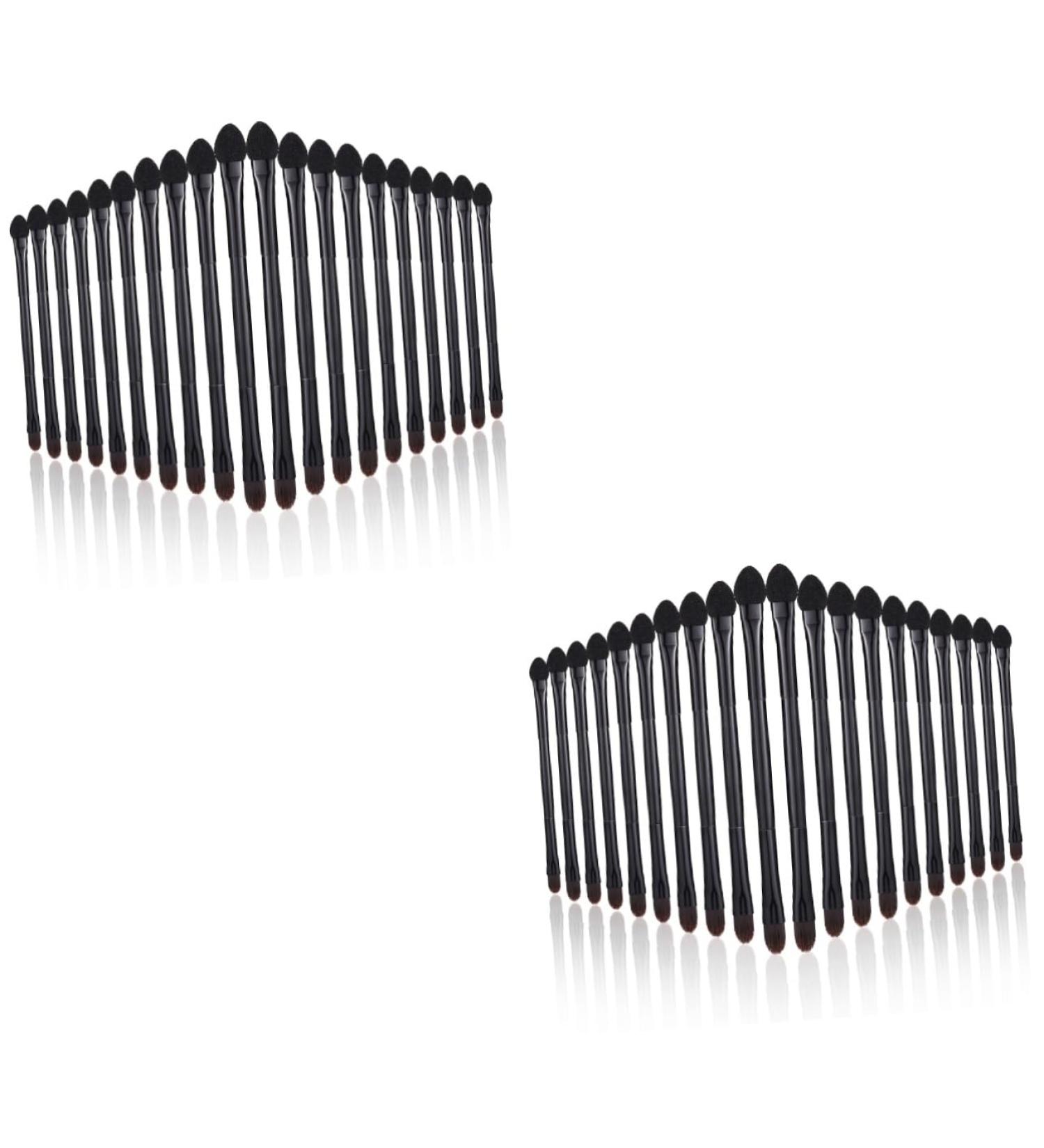 Baluue 40 Pcs Double Eye Shadow Makeup Professional Makeup Brush Eye Shadow Brush Applicator Nylon Black - Buy Online on SooperMarket.com