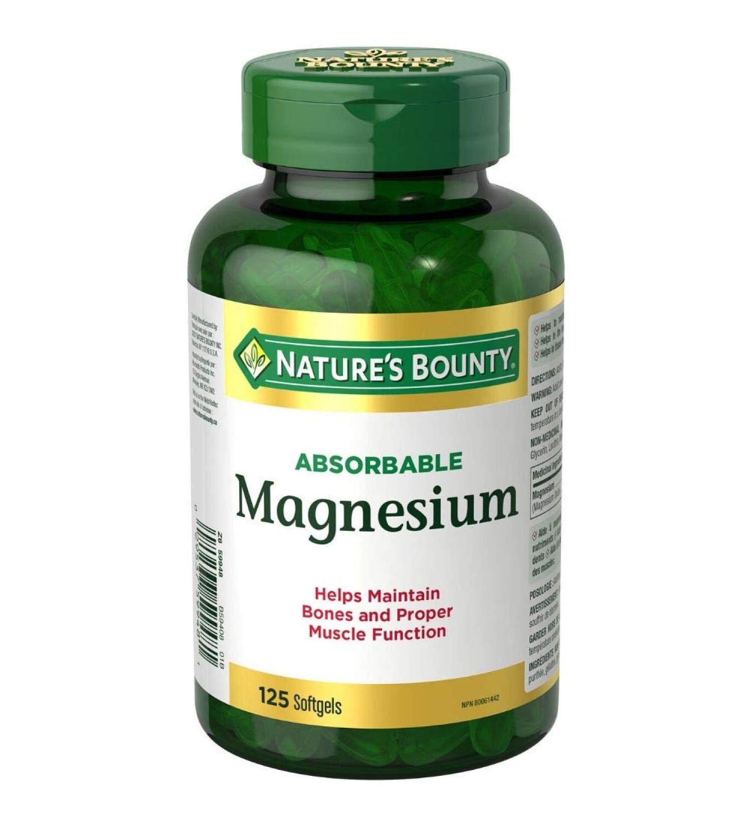 Nature's Bounty Magnesium 125 Liquid Softgels - Enhanced Absorption - Capsules - Buy Online on SooperMarket.com