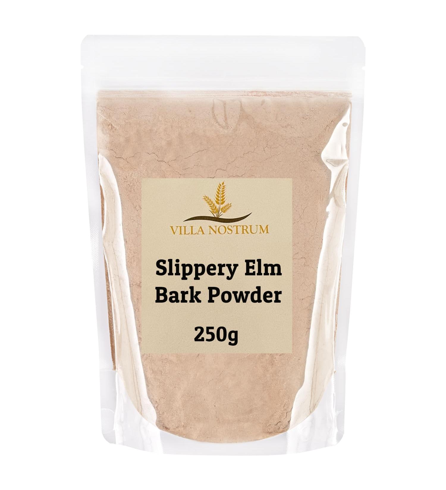 Slippery Elm Bark Powder 250g (Inner Bark) by Villa Nostrum Digestive Health Support Helps Soothe The Throat and Coughing No Irradiated - Buy Online on SooperMarket.com
