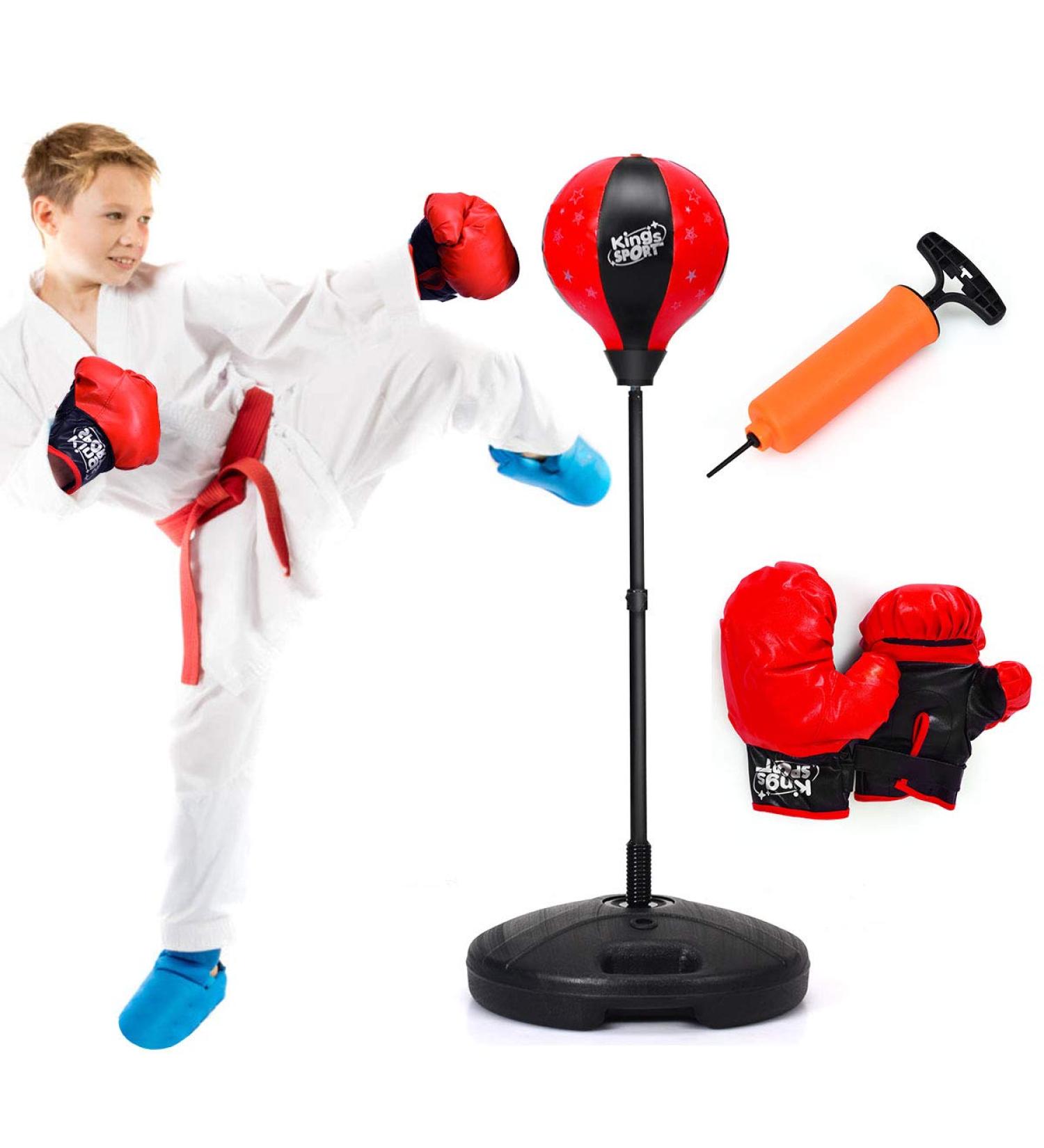 Costzon Height Adjustable Punching Bag with Gloves and Hand Pump - Freestanding Boxing Set for Adults, Teens, and Kids - Speed Training and Exercise - ASTM Approved (48.5 Height) - Buy Online on SooperMarket.com