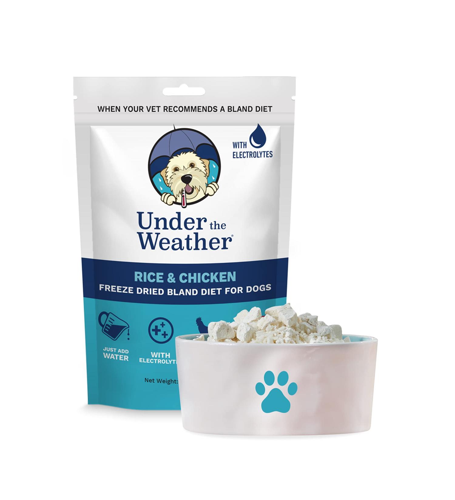 Under the Weather Easy to Digest Bland Dog Food Diet for Sick Dogs with Electrolytes - Gluten Free, All Natural, Freeze Dried - 6 Pack of Rice, Chicken & Bone Broth 6oz - Buy Online on SooperMarket.com