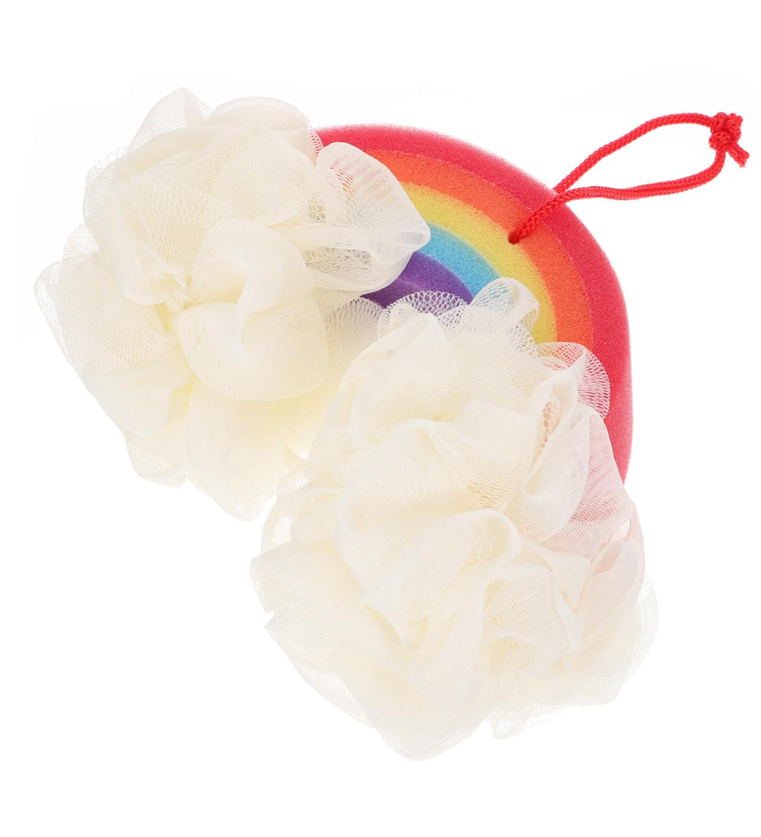 PLAFOPE 1pc Rainbow Bath Ball Body Scrub Sponge Bath Sponges for Cleaning Supply Tub for Newborn Mesh Shower Ball Body Wash Bath Rinser Soft Bath Sponges Wash Puff - Buy Online on SooperMarket.com