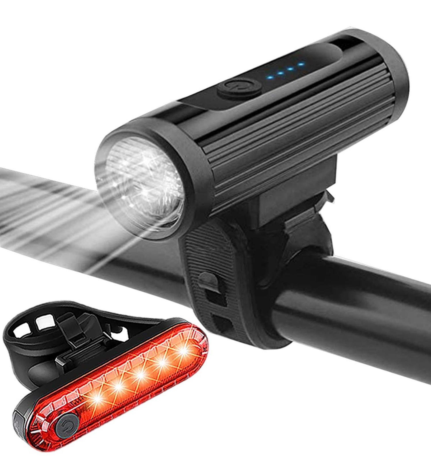 Bike Headlight and Rear Light Set - USB Rechargeable, Super Bright & Waterproof - Ideal for Road Cycling and MTB - Apremont - Buy Online on SooperMarket.com