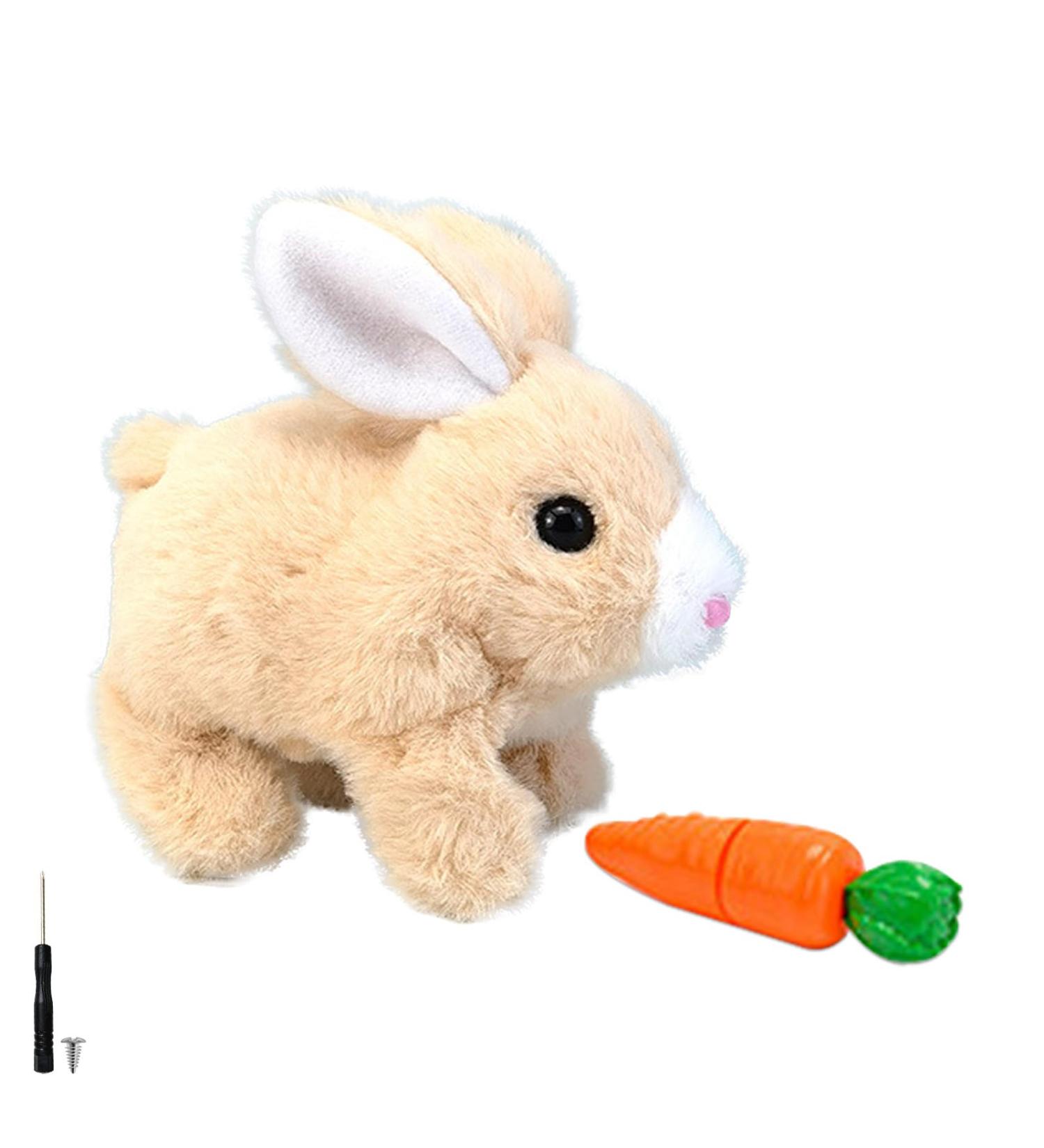 Woeau Rabbit Toy for Kids - Interactive Plush Bunny with Carrot, Sounds & Movements (Brown) - Buy Online on SooperMarket.com