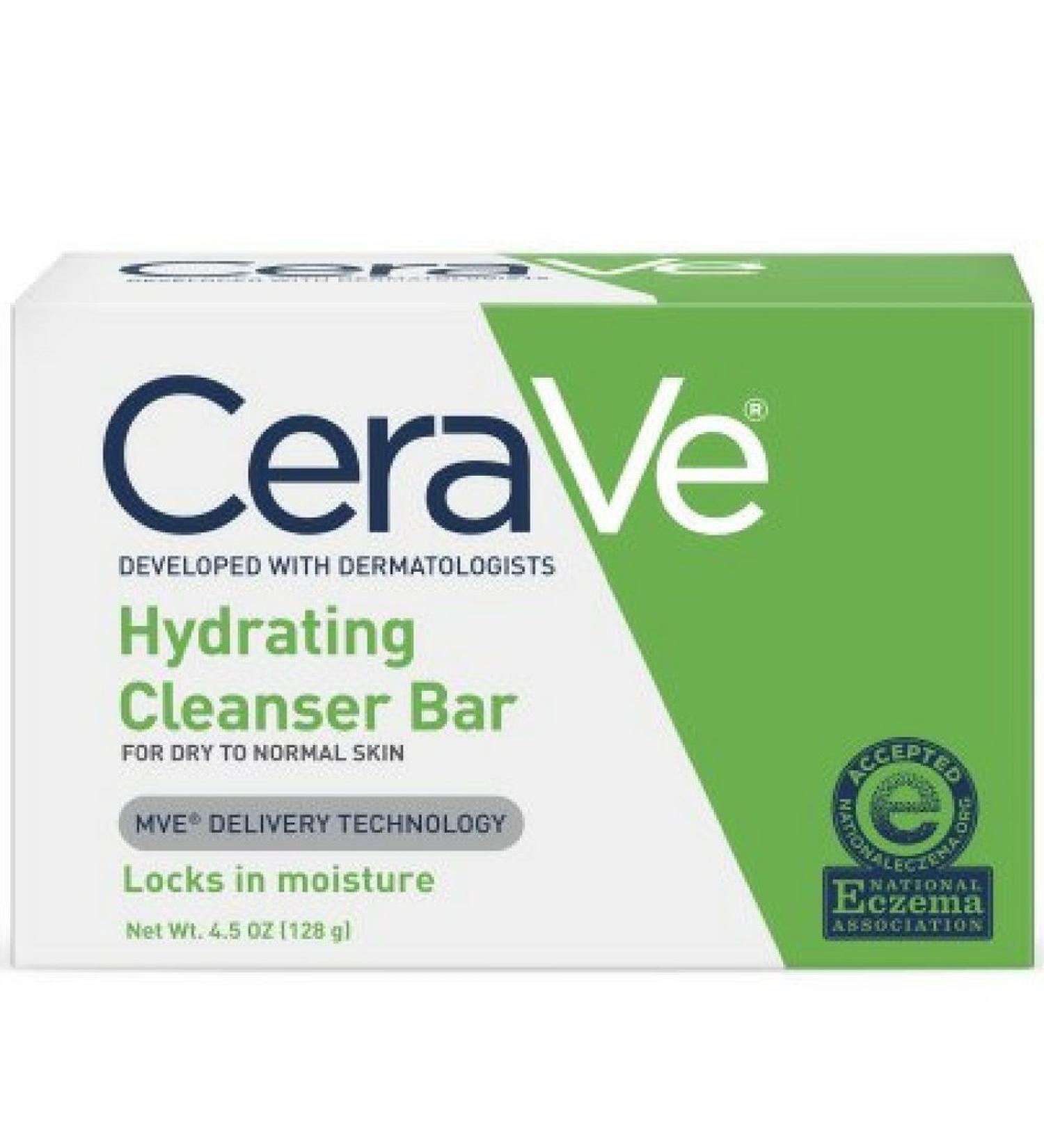 CeraVe Hydrating Cleansing Bar 4.5 oz (Pack of 6) Unscented 4.5 Ounce (Pack of 6)