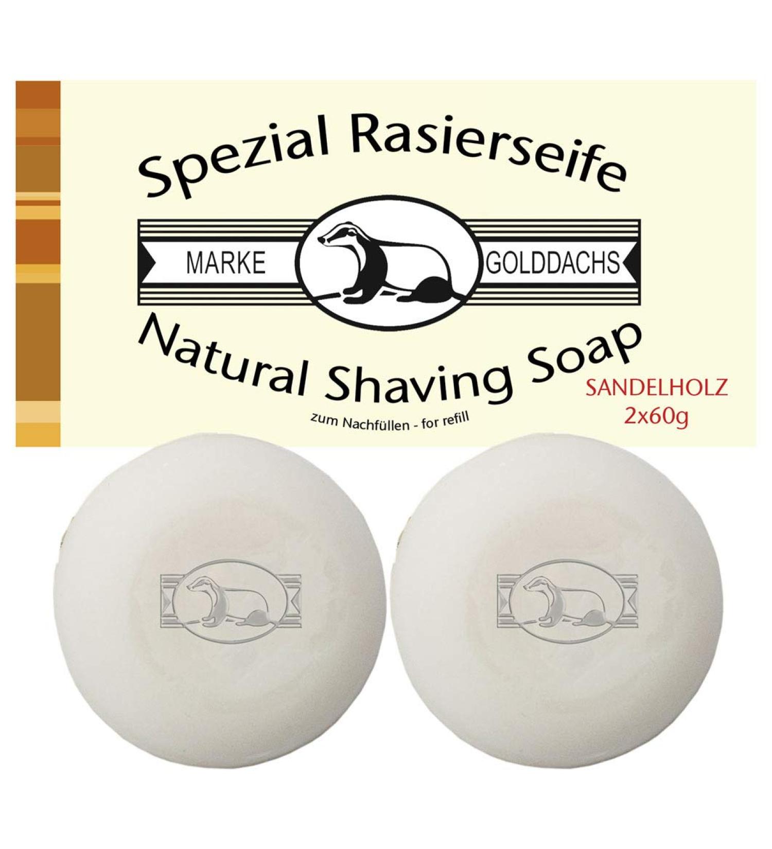 Golddachs shaving soap sandalwood 2 x 60 g