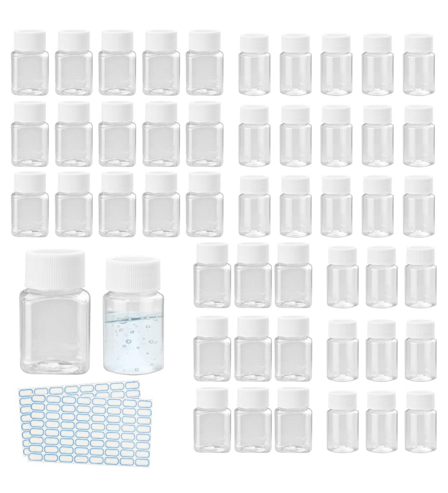 Durantey 50-Pack Travel Bottles - 20ml & 30ml Transparent Cosmetic Containers with Labels | Portable & Refillable Travel Accessories - Buy Online on SooperMarket.com