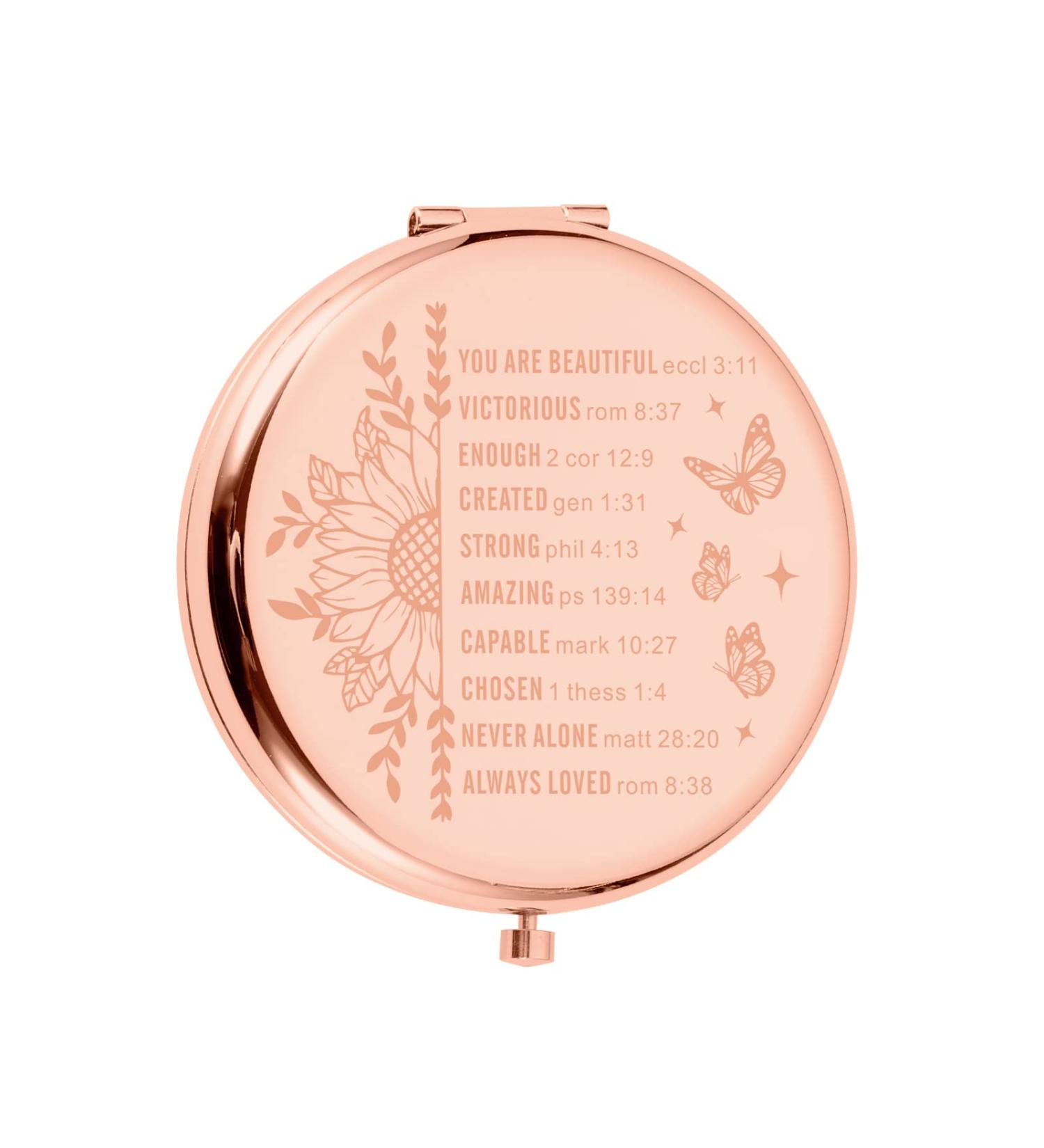 Inspirational Religious Pocket Makeup Mirror - Christian Gift for Women with Bible Verse - Perfect for Baptism, Graduation, Christmas, Birthday - Sister & Friends - Buy Online on SooperMarket.com