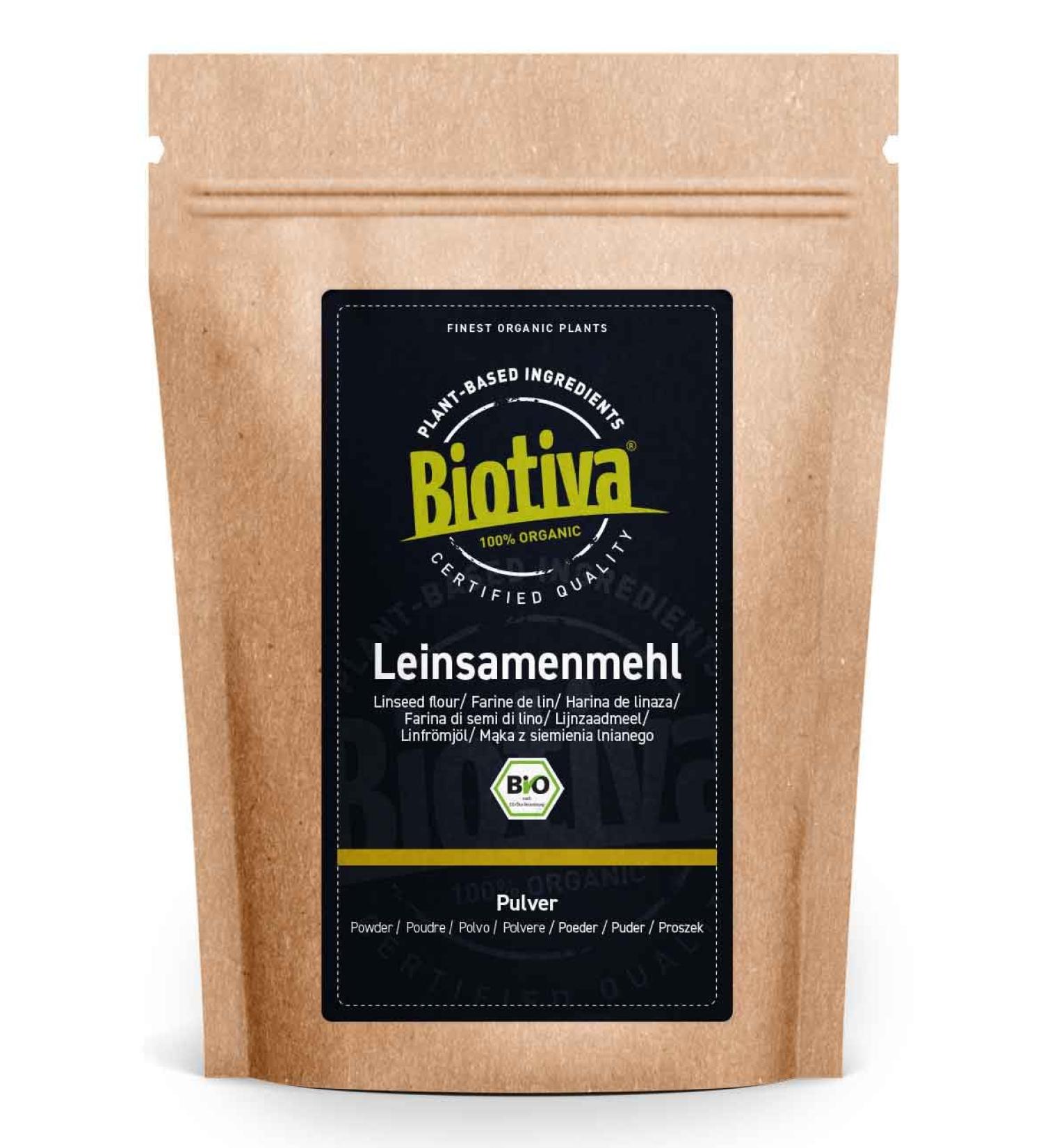 Biotiva Flaxseed Flour Organic 250g - Flax Plant - Low Carb Flour - Gluten-Free Soy-Free Lactose-Free - Certified and Controlled in Germany. - Buy Online on SooperMarket.com