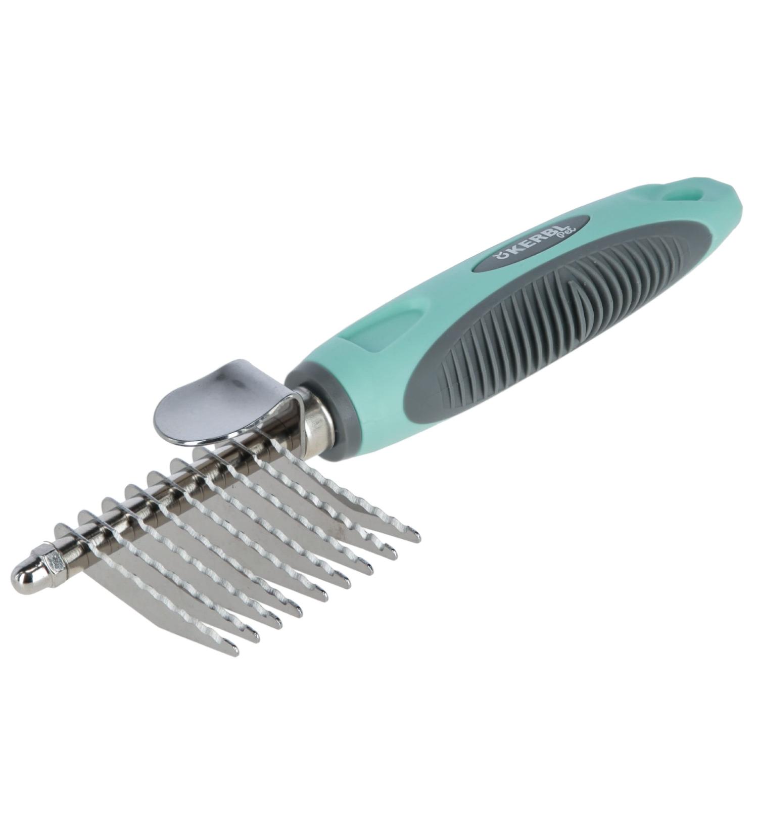 Kerbl Pet fur de-matting comb 18.5 cm turquoise grey