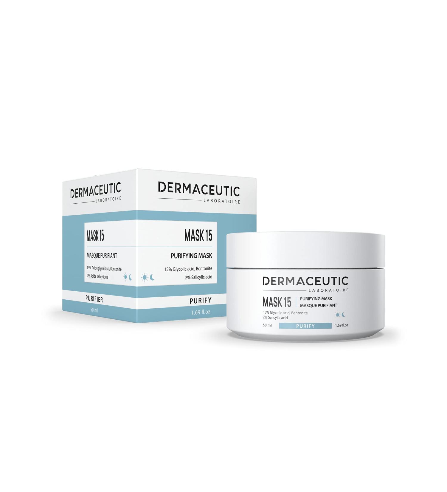 DermaCeutic Mask 15 - Glycolic & Salicylic Acid Face Mask for Deep Pore Cleansing | 50 ml - International Shipping Available - Buy Online on SooperMarket.com