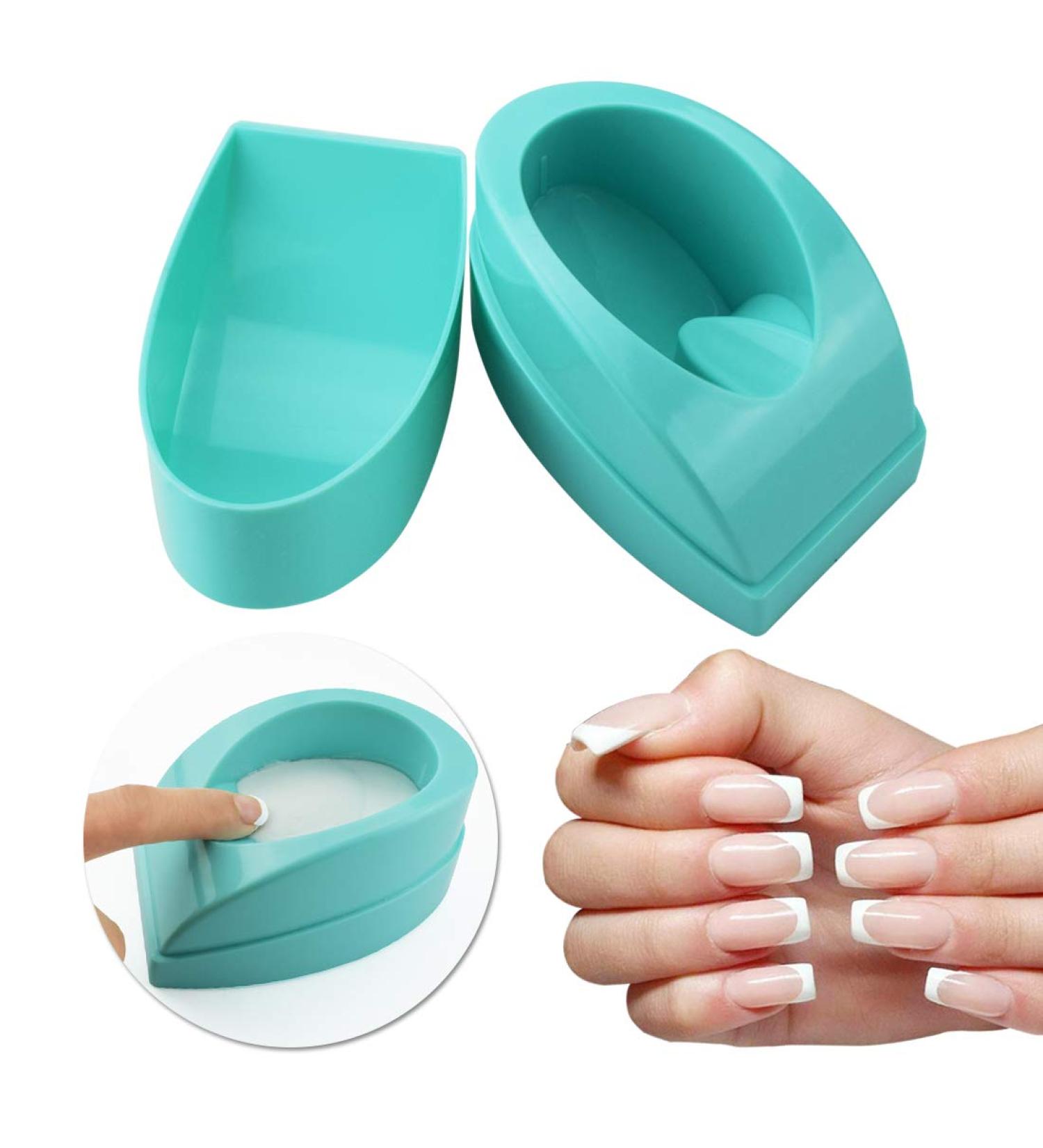Dipping Powder Container French Manicure Molding with Finger Guide Easy White Pink Smile Line NAT168-Green - Buy Online on SooperMarket.com