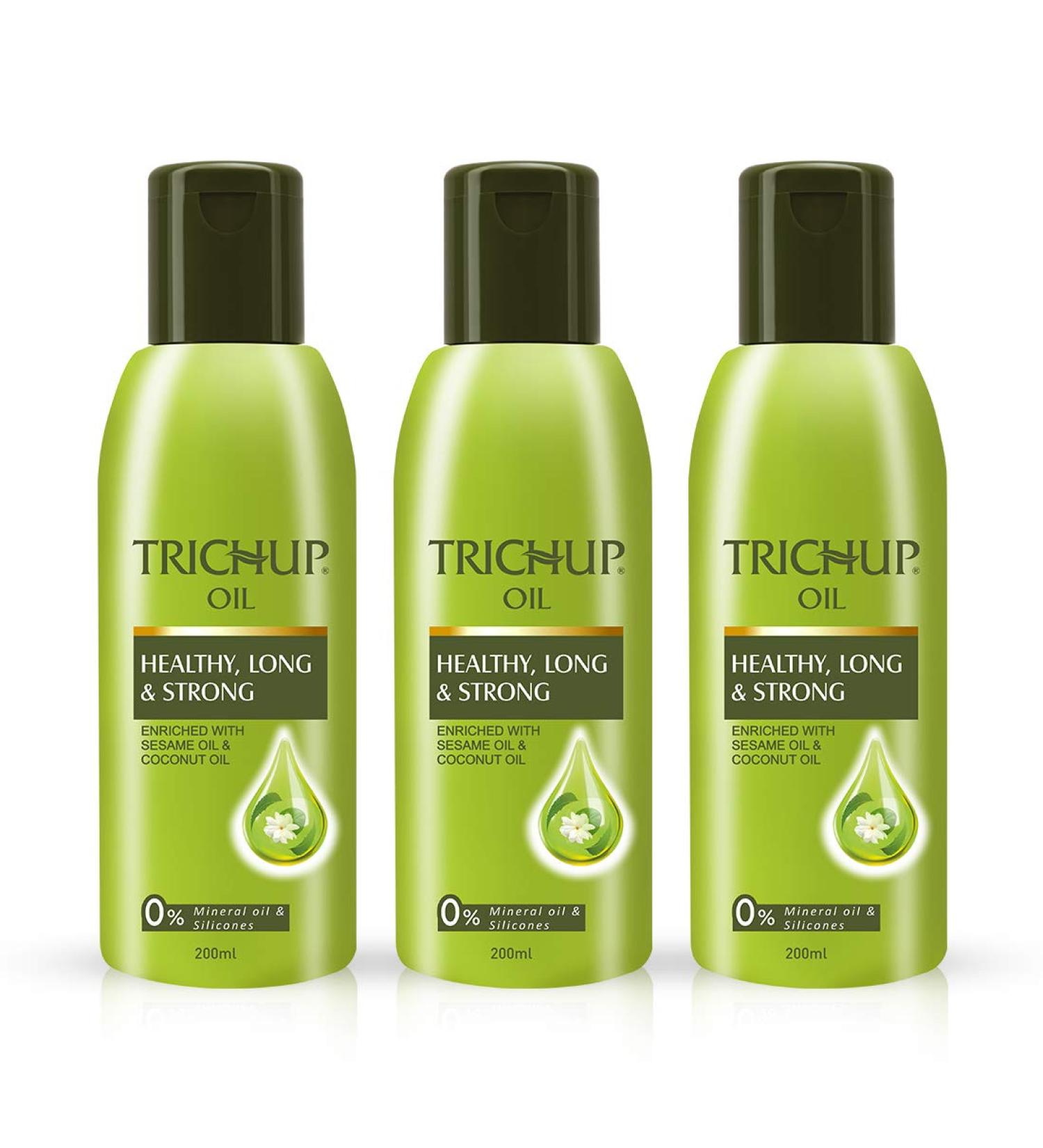 Trichup Healthy Long & Strong Oil - 600ml (3 X 200ml) for Nourished Hair | Buy Online Internationally - Buy Online on SooperMarket.com