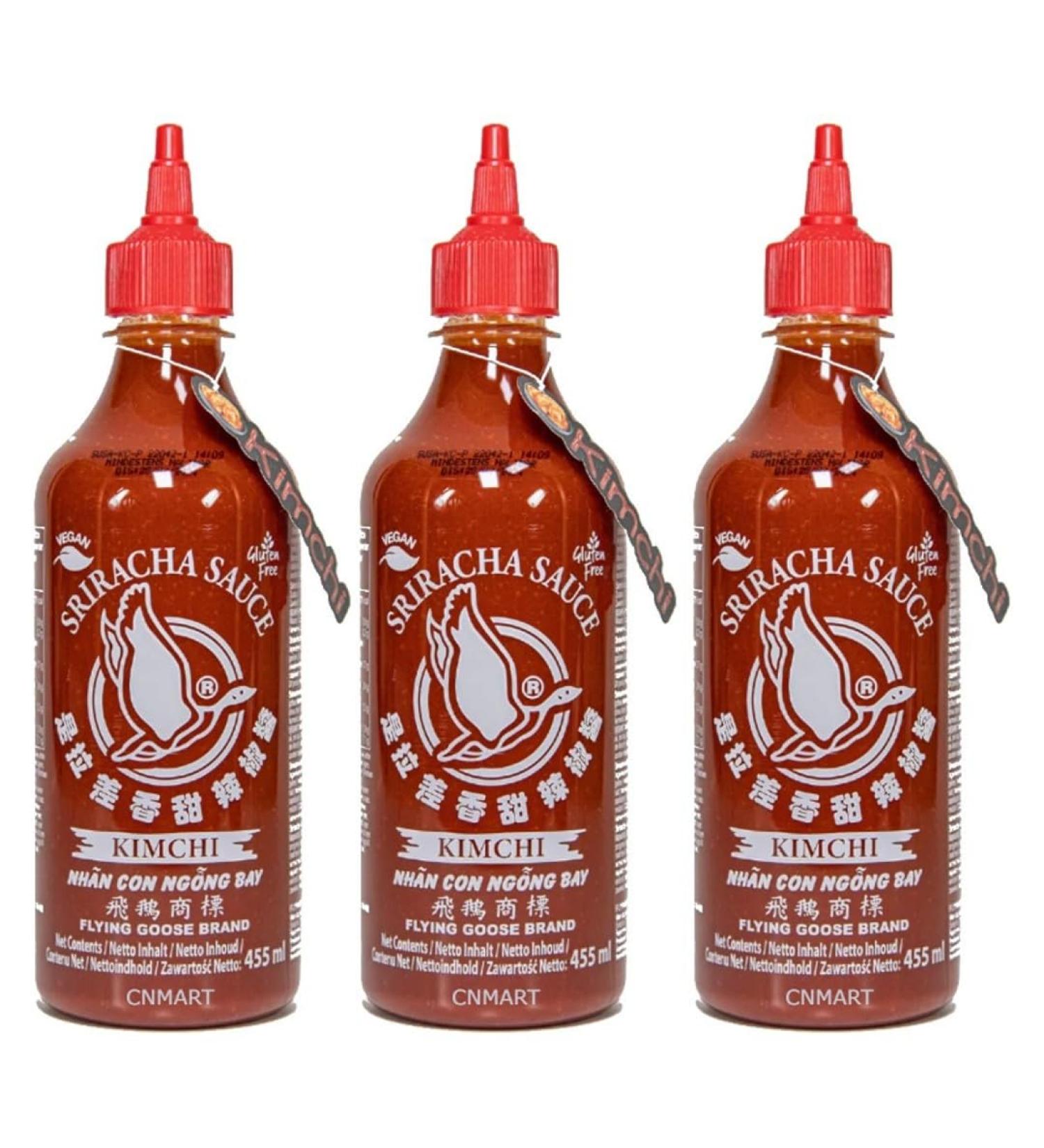 Flying Goose Sriracha Kimchi Hot Chilli Spicy Sauce Vegan 455ml (Pack of 3) by CNMART - Buy Online on SooperMarket.com