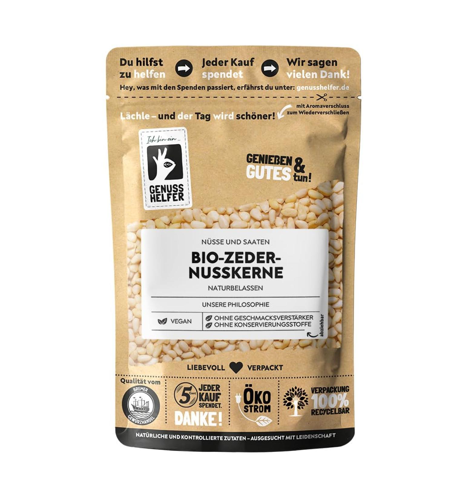 Buy Bremer Gew rzhandel Organic Cedar Nuts - 100g | Salty Pine Nut Alternative for International Shipping - Buy Online on SooperMarket.com