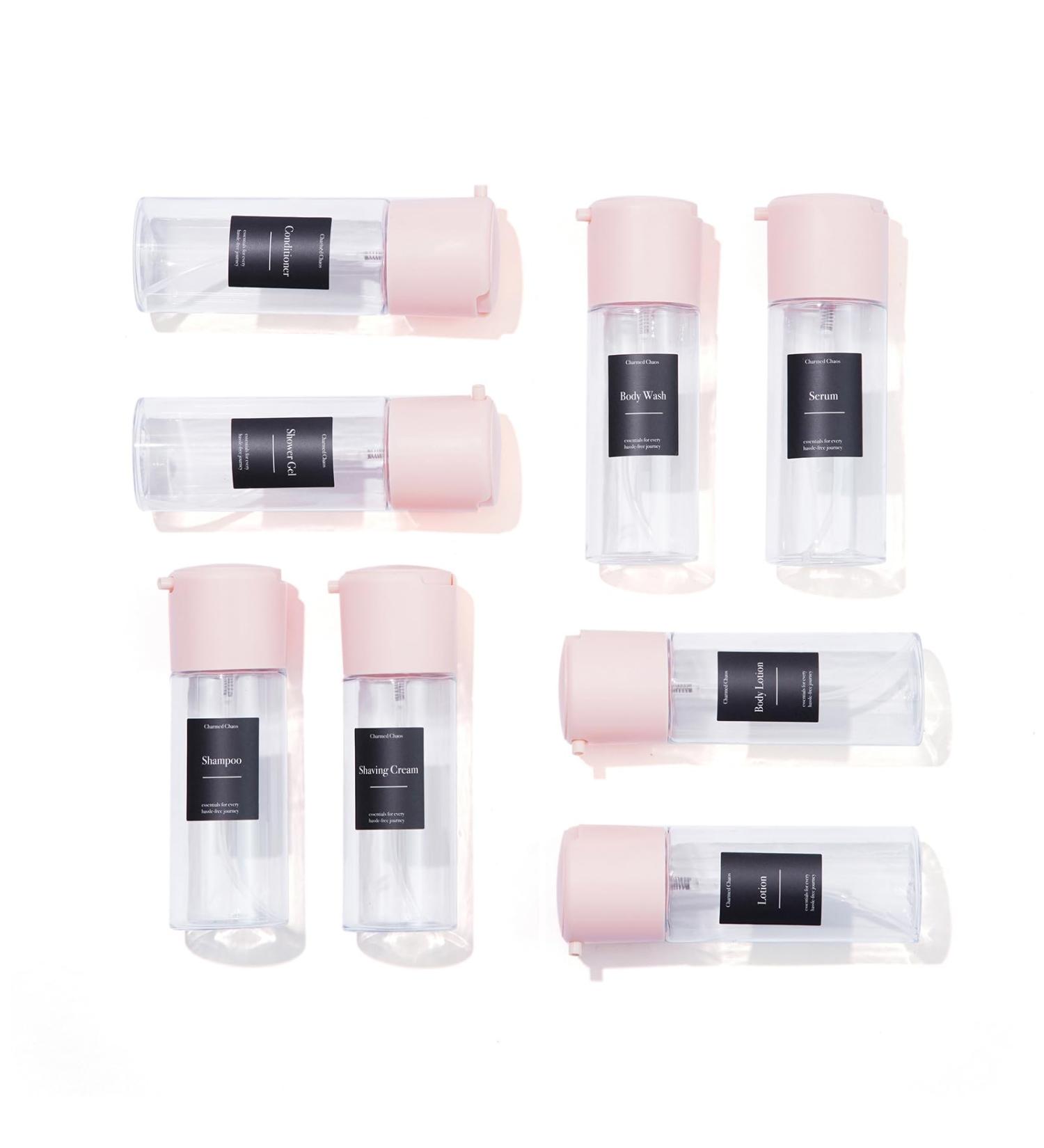 Travel Toiletries Bottles Set - TSA Approved Leak Proof Fine Mist Spray Bottle (3.38 oz Pink) - BPA Free & Refillable - Perfect for International Travel - Buy Online on SooperMarket.com