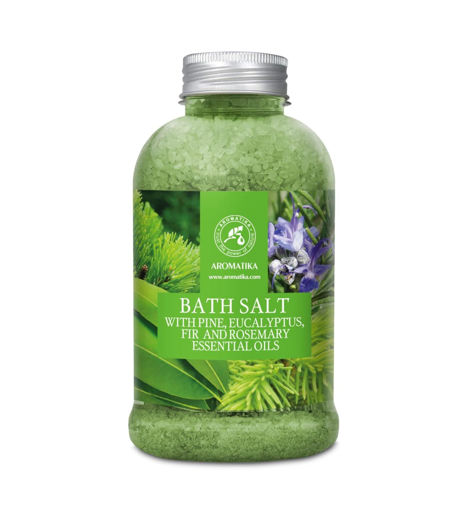 Bathing Salt 600g with Pine Eucalyptus Fir & Rosemary Oils - Sea Salt Bath for Relaxation Wellness & Aromatherapy - Enhance Sleep & Beauty - Buy Online on SooperMarket.com