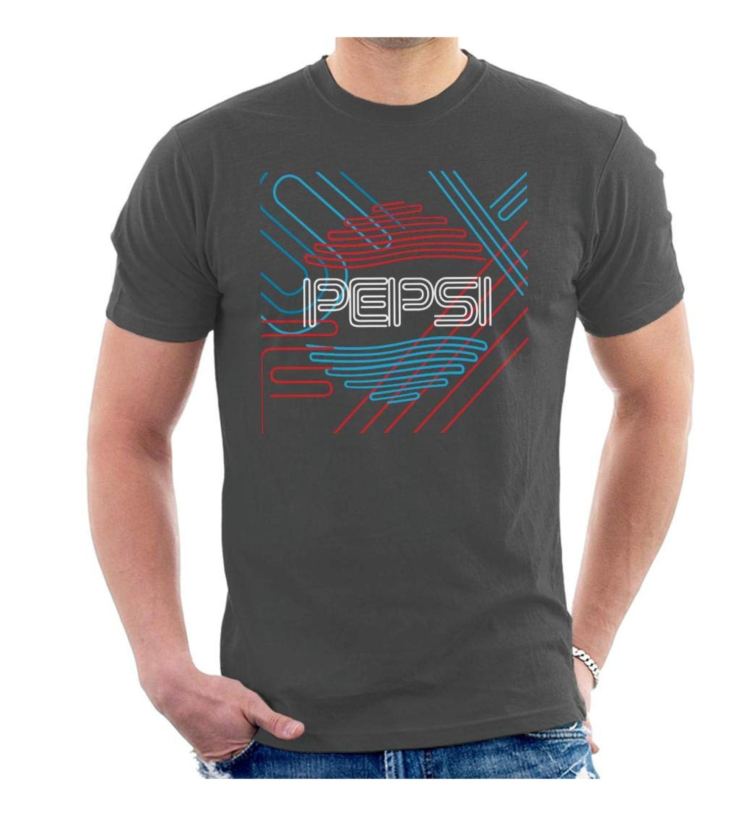 All+Every Pepsi Retro Line Art Men's T-Shirt L Charcoal - Buy Online on SooperMarket.com