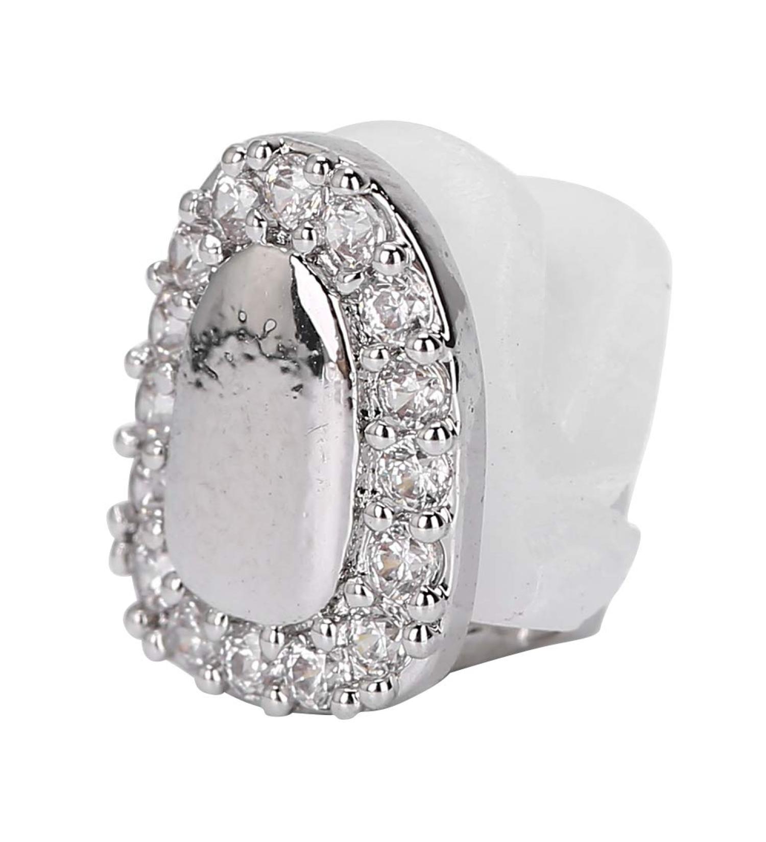 Teeth Jewelry Tooth Gems Teeth Grills Single Tooth Bling Teeth Accessory Decoration for Halloween Party Hip Hop Show (Single portal diamond silver) - Buy Online on SooperMarket.com