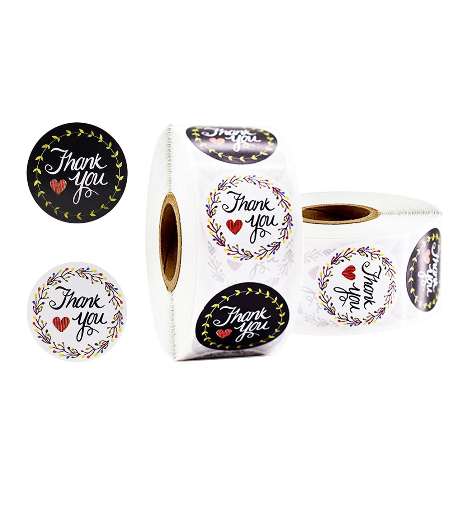 Buy 1000 Round Self-Adhesive Thank You Stickers - Perfect for Gifts Envelopes Weddings & Birthdays | Ideal for International Shipping - Buy Online on SooperMarket.com