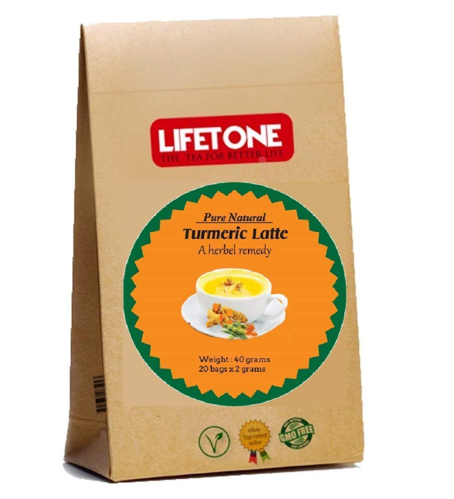 lifetone the tea for better life Turmeric Latte Turmeric Blend with Coconut Honey 40 Sachets 2 Sets