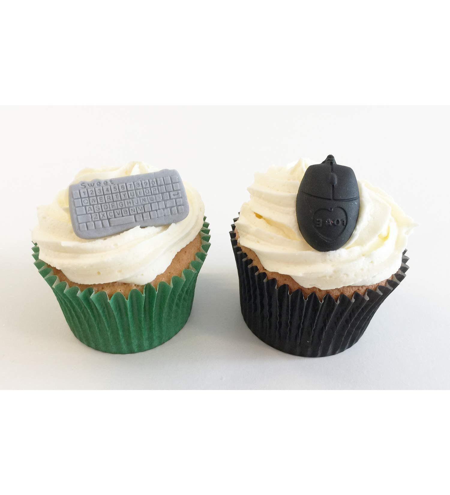 6 Sugar Keyboard and Mouse Cake Toppers. Edible Unique and Made with Love in The UK! - Buy Online on SooperMarket.com