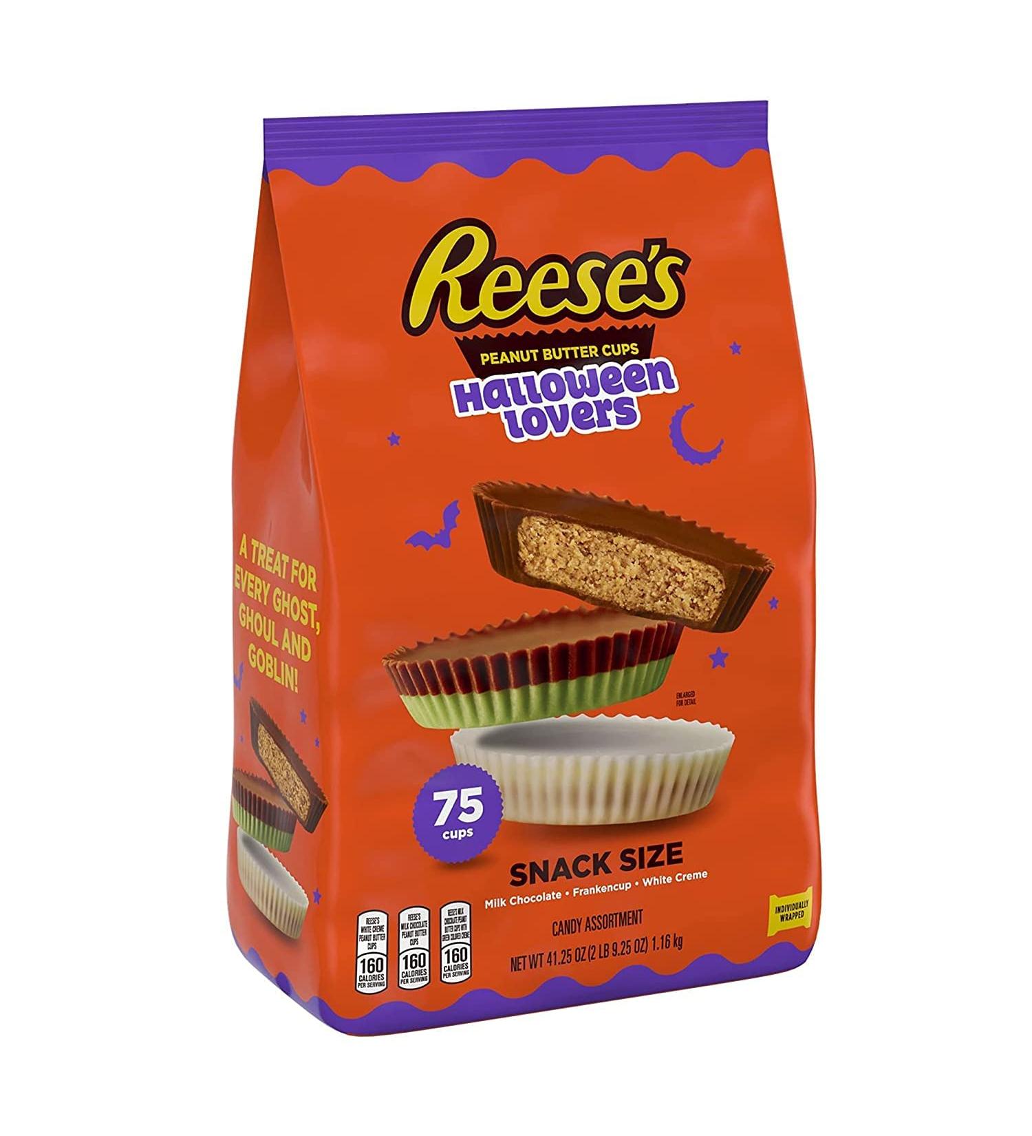 REESE'S Halloween Lovers Milk Chocolate & White Creme Assortment - 41.25 oz Bulk Variety Bag (75 Pieces) - Buy Online on SooperMarket.com