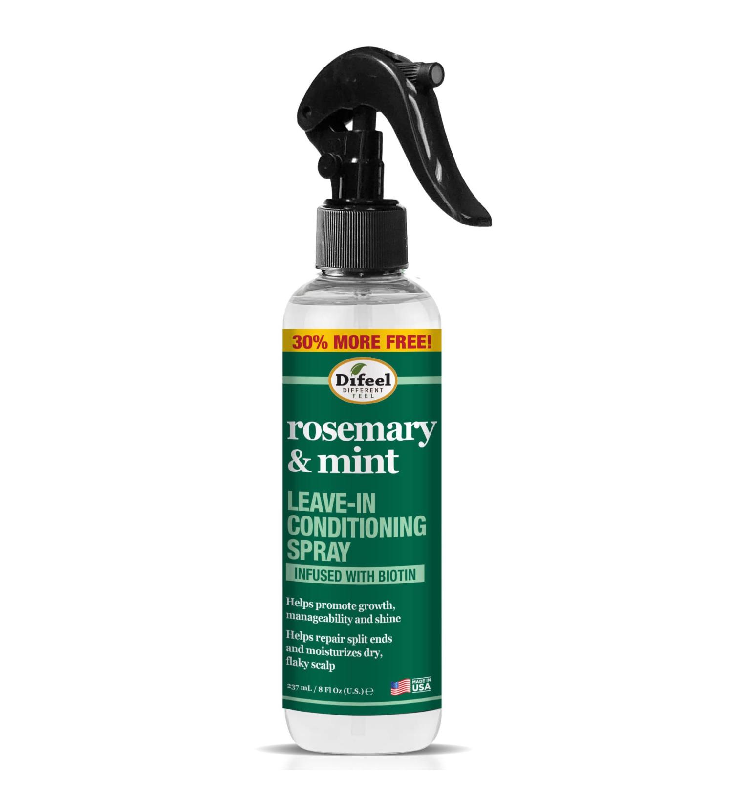 Difeel Rosemary & Mint Strengthening Leave-In Spray w/ Biotin 8 oz - Natural Hair Growth Treatment - Buy Online on SooperMarket.com