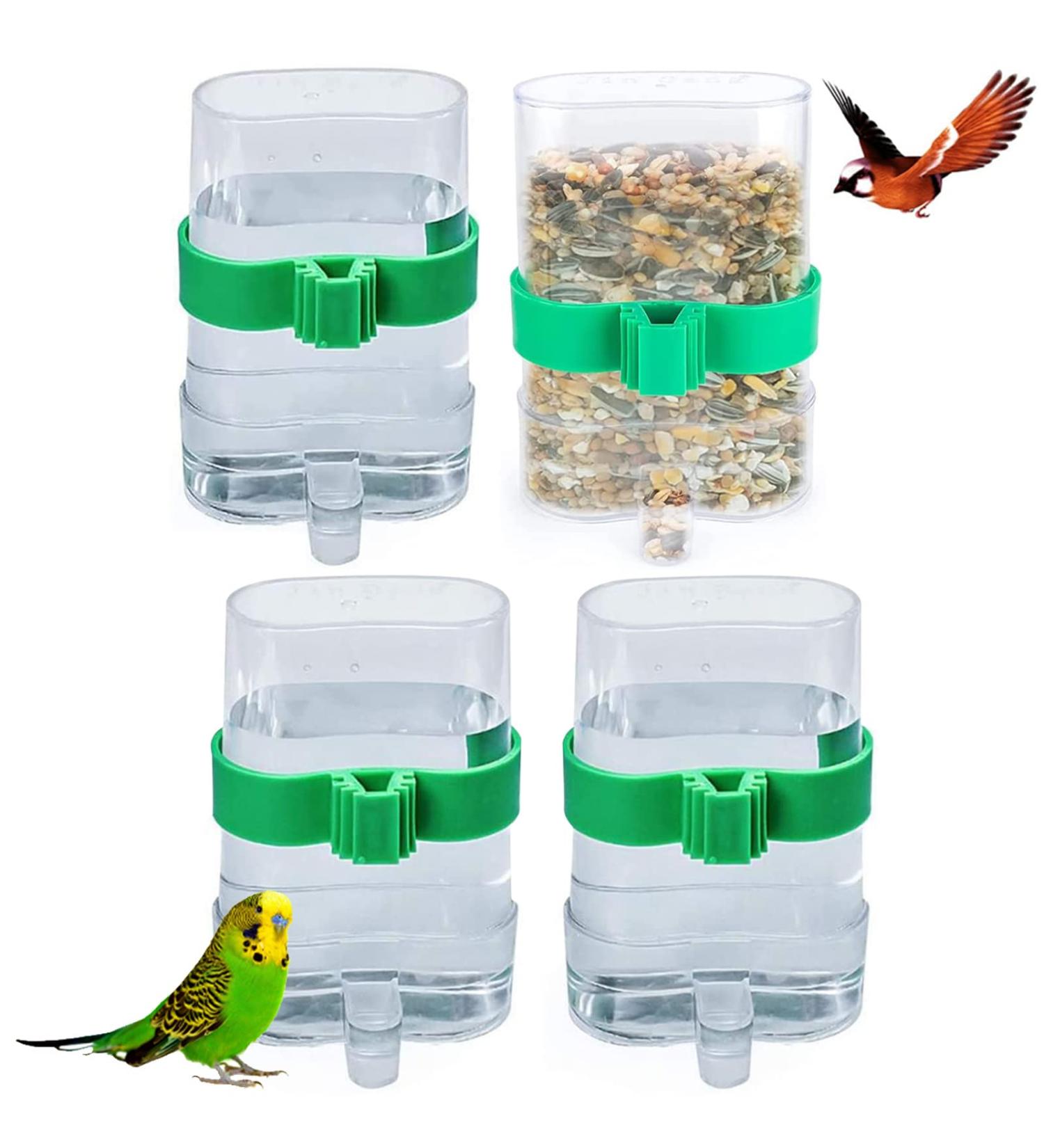 Water Feeders for Birds Liwein 4 Pack Bird Water Dispenser Automatic Bird Feeder Food Dispenser Pet Feeder Water Cup for Parrots Budgie Cockatiel - Buy Online on SooperMarket.com