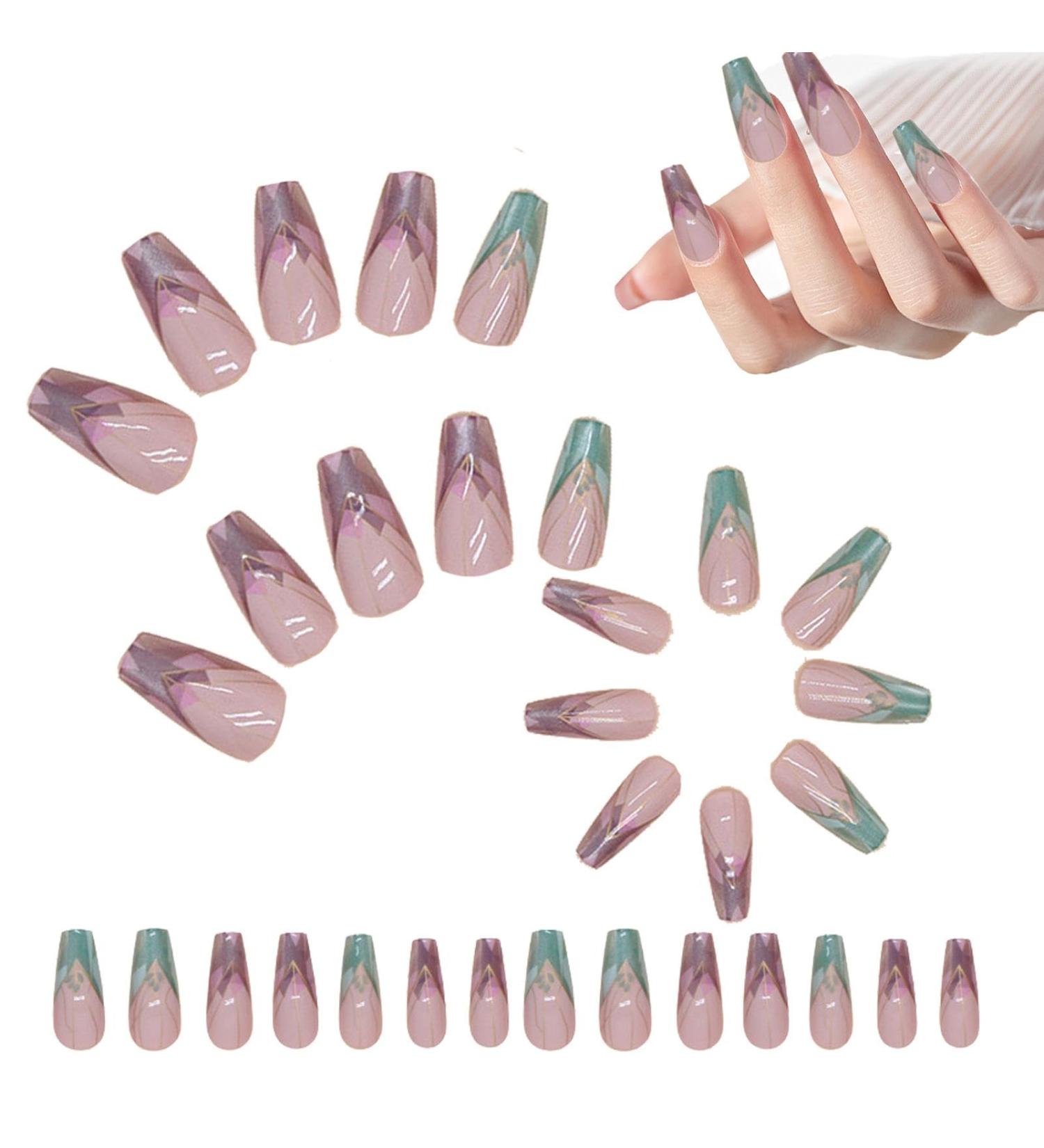 Virtcooy Press on Nails for Women Colorful Irregular Nails Set User Friendly Fake Nails Set Cute Women False Nails for Holiday Dates Birthday Parties - Buy Online on SooperMarket.com