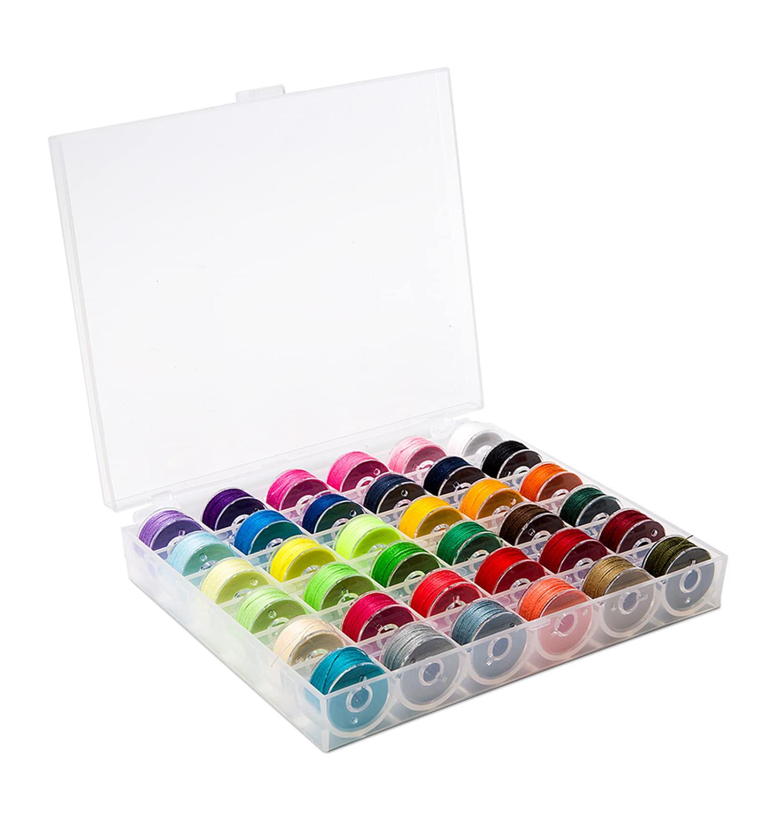 BetyBedy 36Pcs Bobbins and Sewing Threads with Bobbin Case - Pre-Wound Bobbins Set for Multiple Sewing Machines - Standard Size, Assorted Colors - Plastic - Buy Online on SooperMarket.com