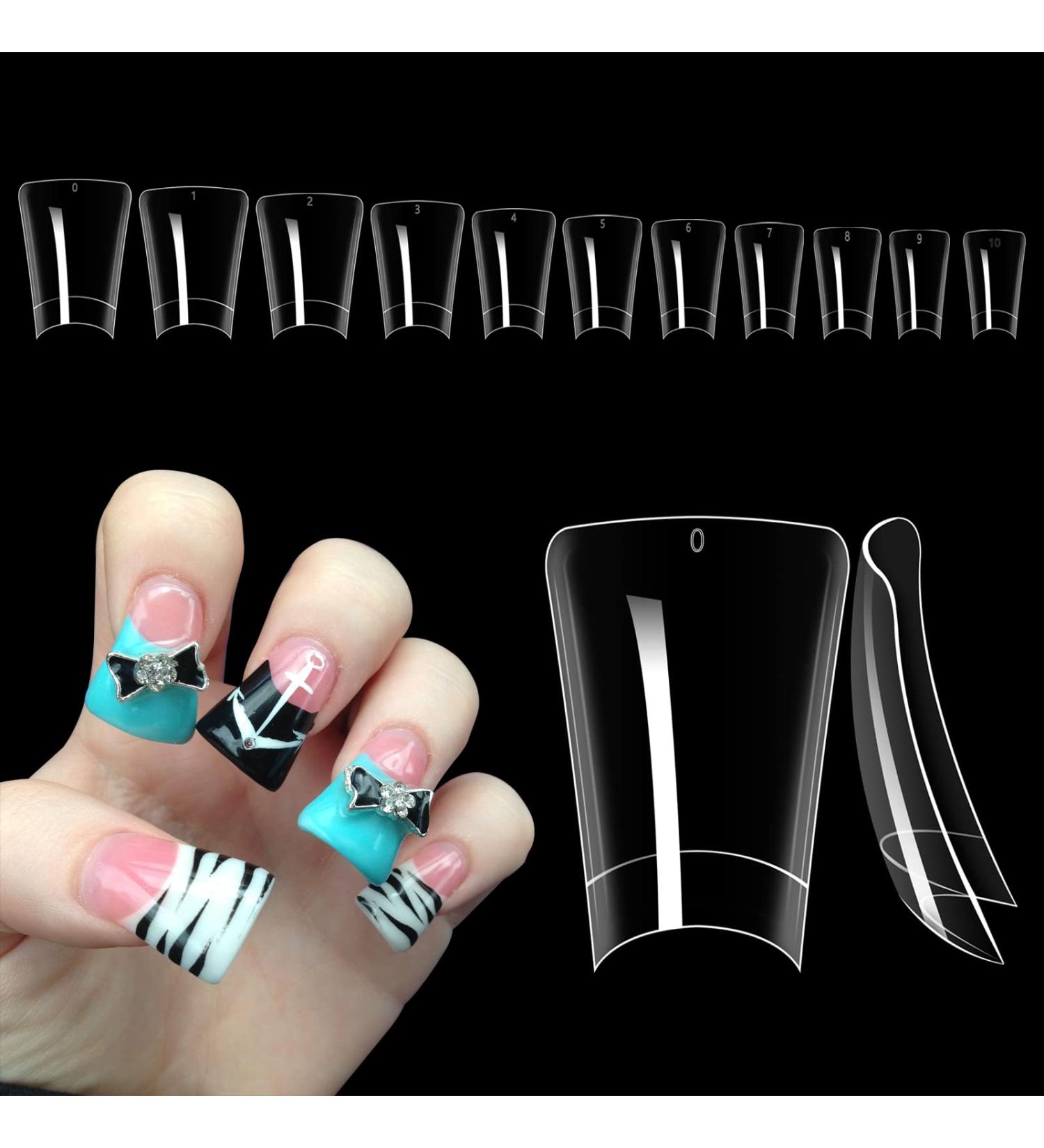Deciniee Duck Nail Tips 550Pcs Clear False Nails 11 Sizes | Acrylic French Duck Feet Style Manicure Nail Art Salon DIY - Buy Online on SooperMarket.com