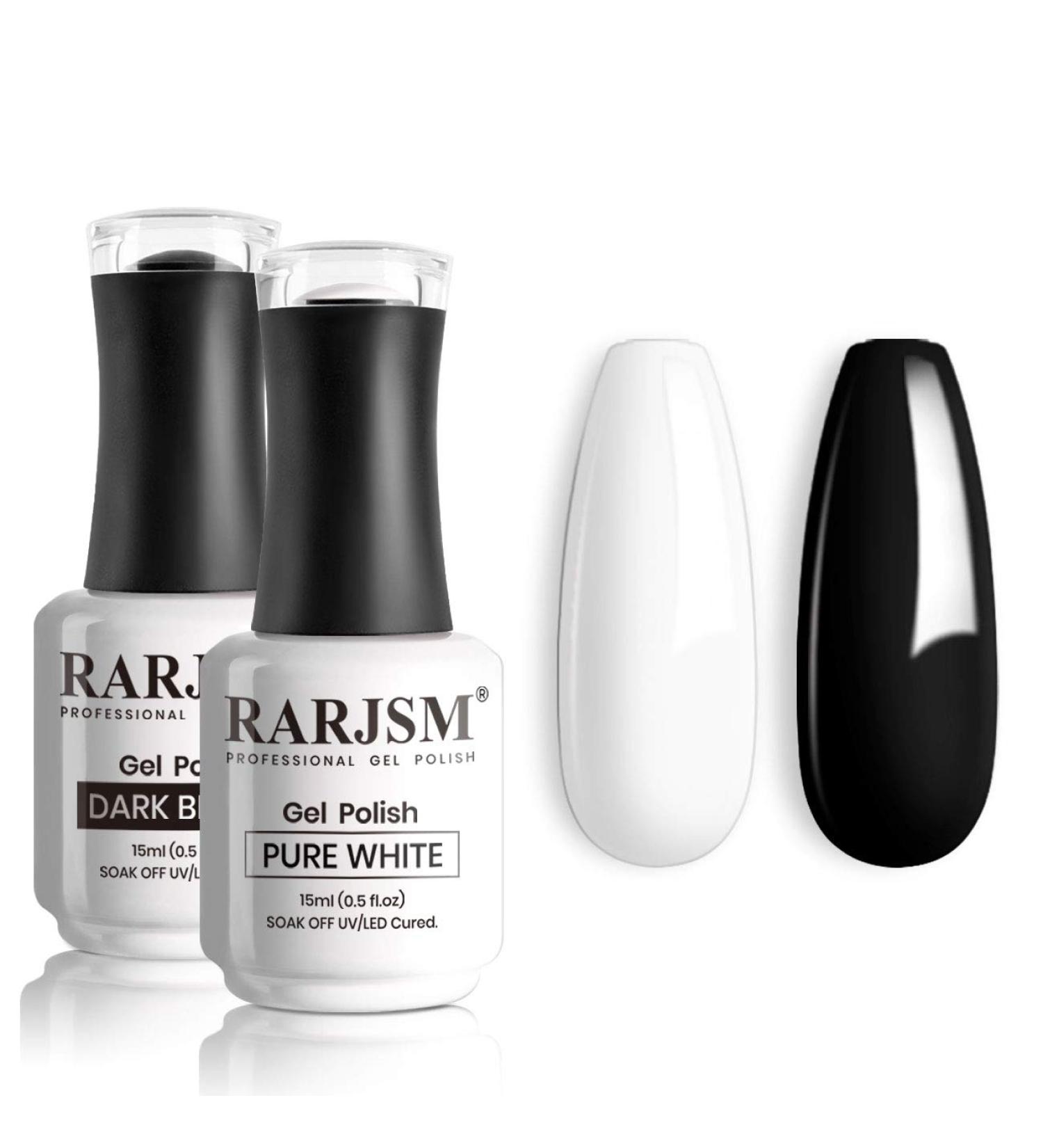RARJSM Black White Gel Nail Polish Kit - 15ML | Soak Off, LED Lamp Cured, DIY Manicure Salon Quality - Buy Online on SooperMarket.com