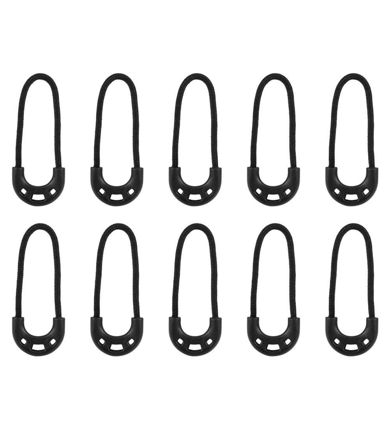 Zipper Pulls Cord 10pcs - Black EDC Lariat Rope for Outdoor Travel & Backpack Accessories - Buy Online on SooperMarket.com