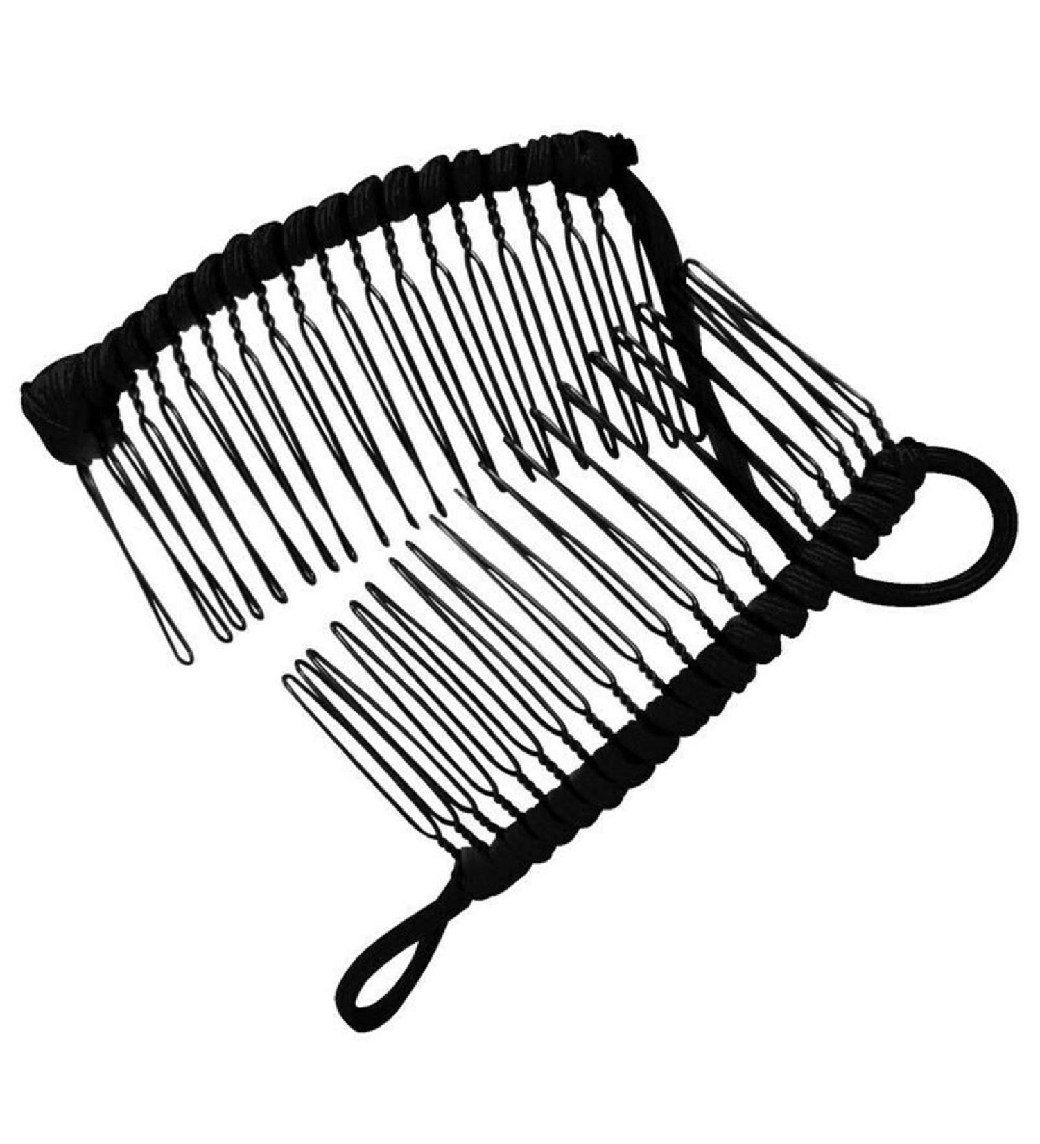 Ispchen Vintage Bananas Hair Clip Set | 2-Piece Stretch Hairpins for Thick Wavy Hair | Stylish Accessories for Women & Girls - Black - Buy Online on SooperMarket.com