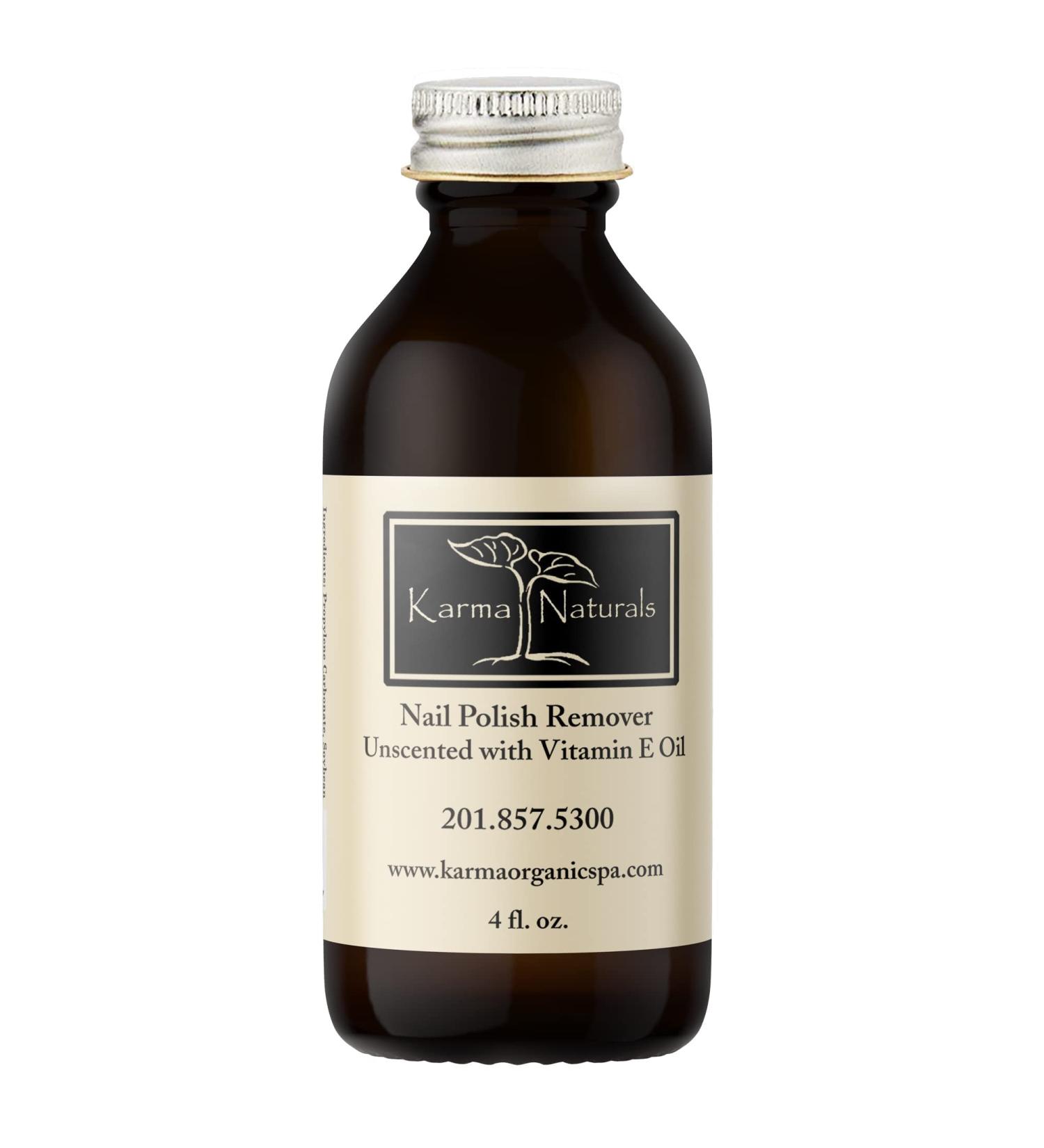 Karma Organic Unscented Nail Polish Remover with Vitamin E Oil - Non Toxic, Vegan, Cruelty Free, Acetone Free - 4 fl. Oz - Buy Online on SooperMarket.com