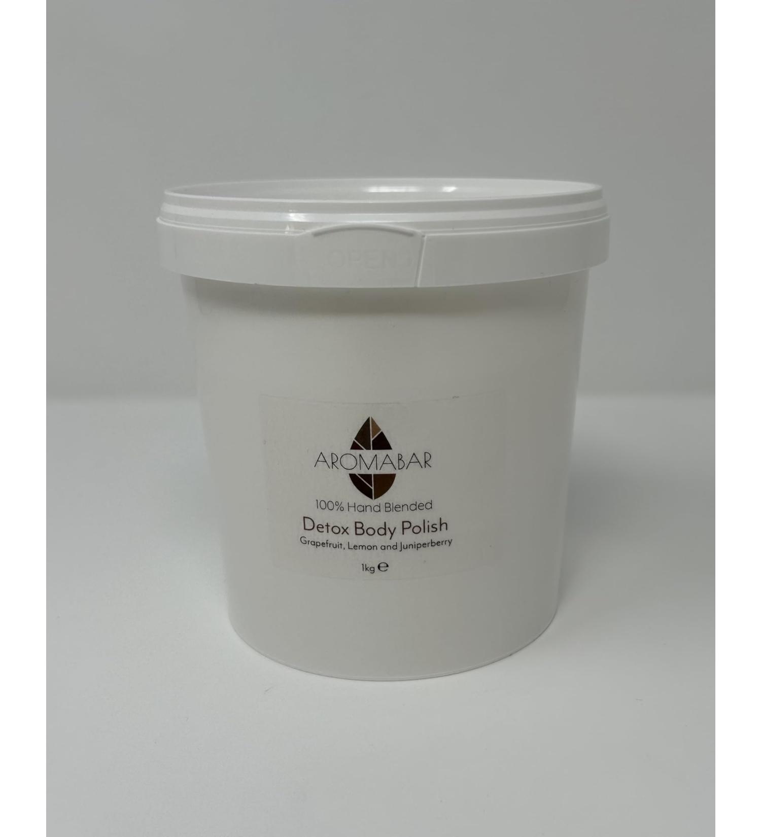 Spa Detox Body Scrub 1kg Dead Sea Salt Shea Butter Almond Oil and pure Grapefruit Lemon & Juniperberry essential oils 100% Natural Paraben Free