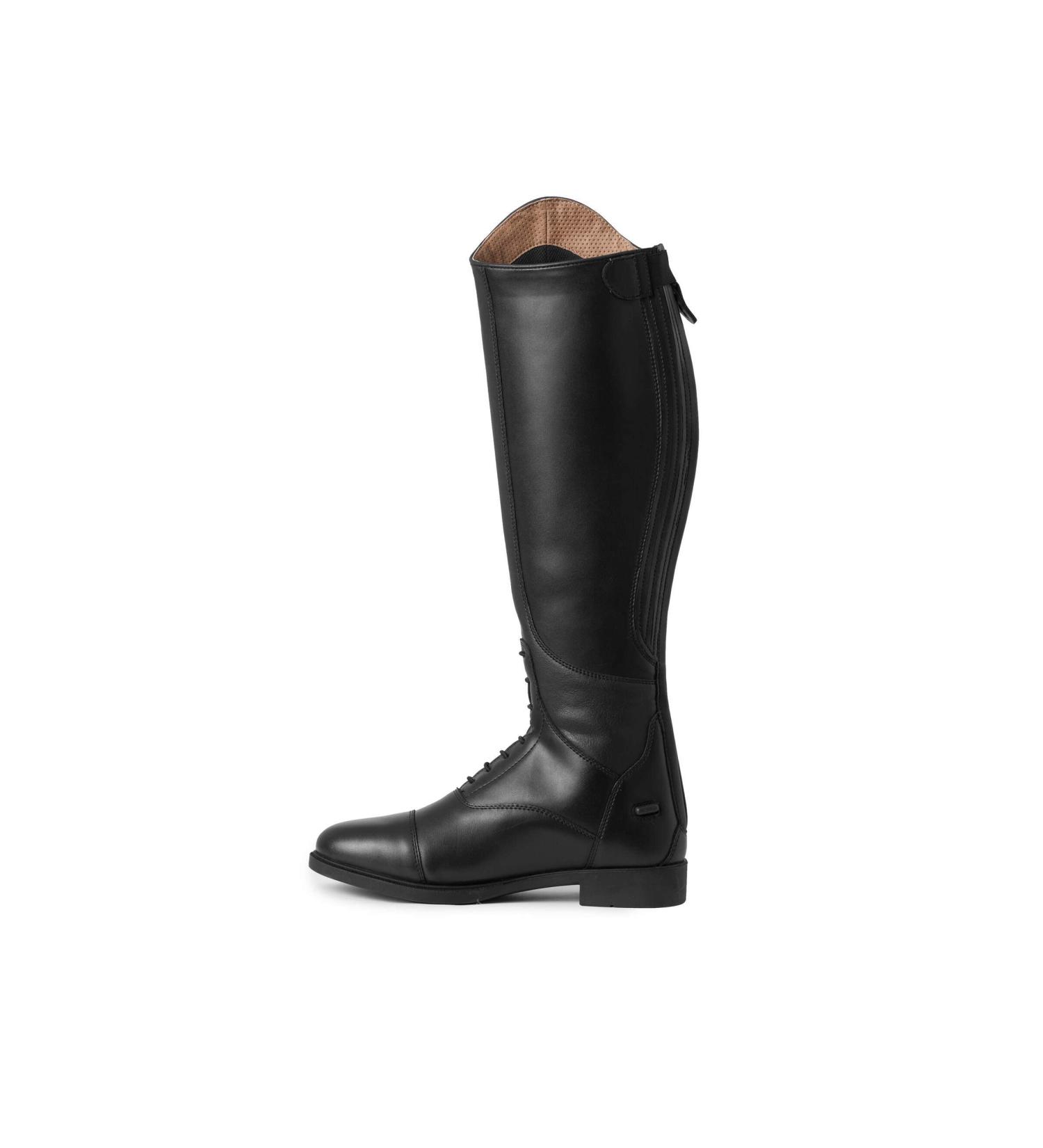 Horze Rover Kids' Tall Field Boots - Black, Size 4 Big Kid | Stretchy Easy-Fit Synthetic Leather, Rear Zipper | Starter Horse Riding Boots - Buy Online on SooperMarket.com