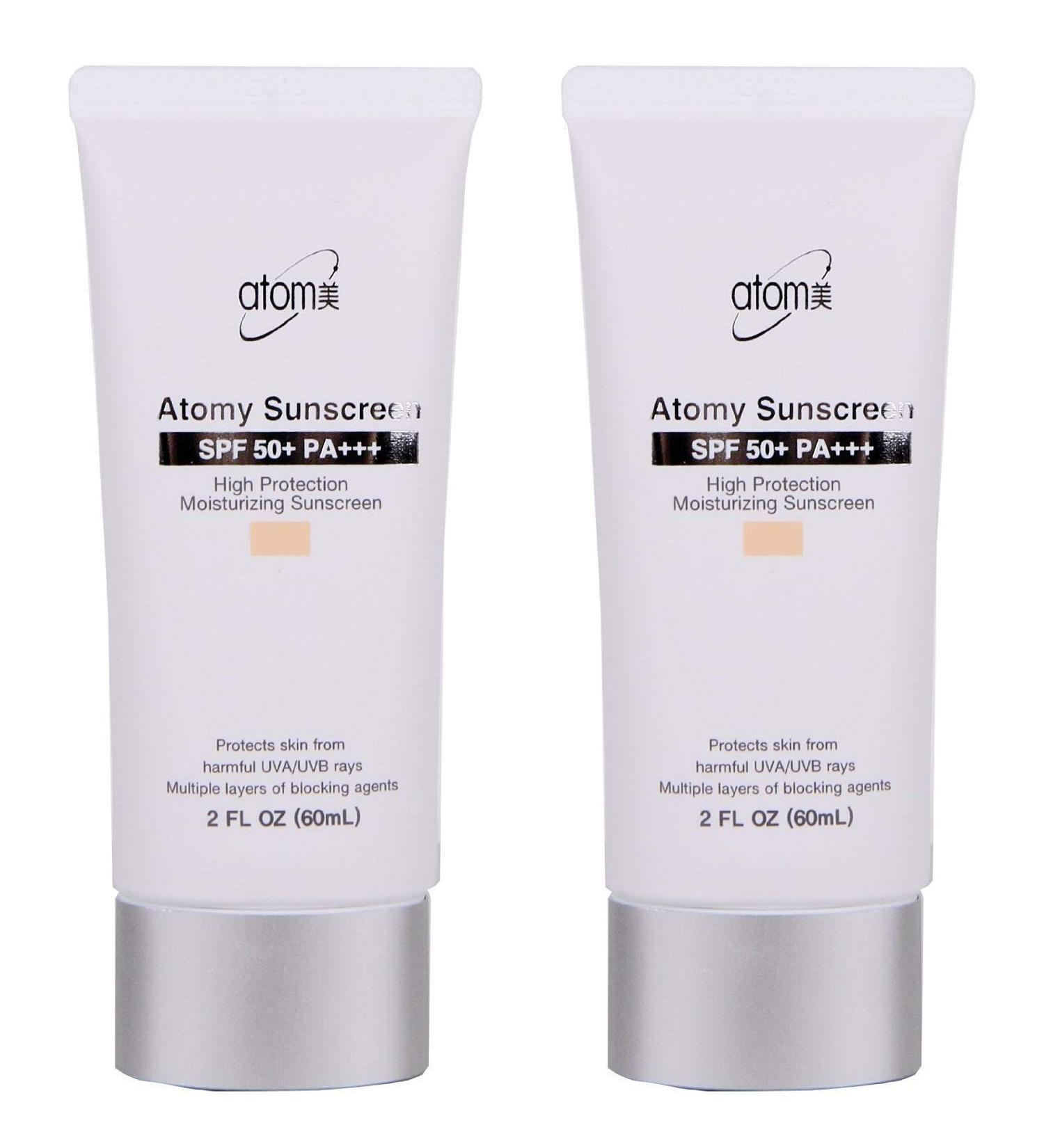 Atomy Sunscreen SPF 50 + Pa +++ Herb Skin Care Uv Sun Protection Beige 2 Pcs 1 Set