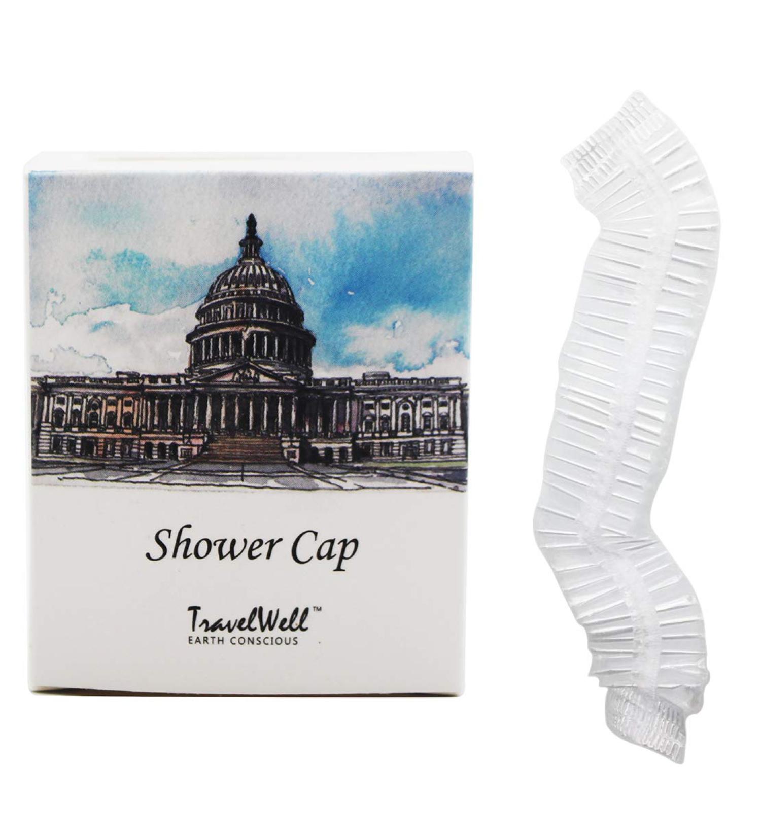 TRAVELWELL Clear Disposable Shower Caps - 100 Sets/Case | Individually Wrapped Hotel Toiletries Amenities | Landscape Series - Buy Online on SooperMarket.com