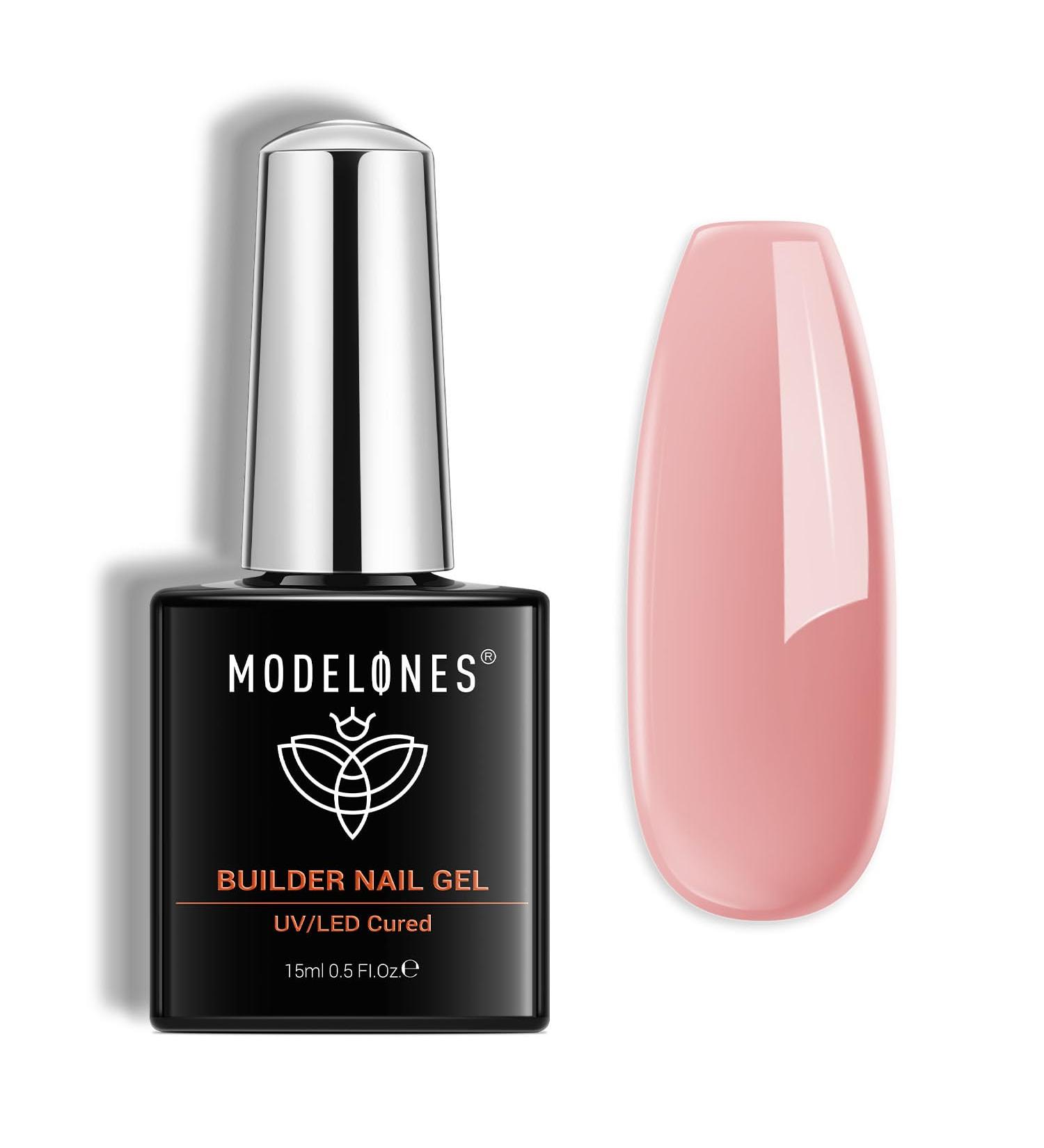 Modelones Pink Builder Gel - 15ML Bottle for Nail Extension and Strengthening - Buy Online on SooperMarket.com