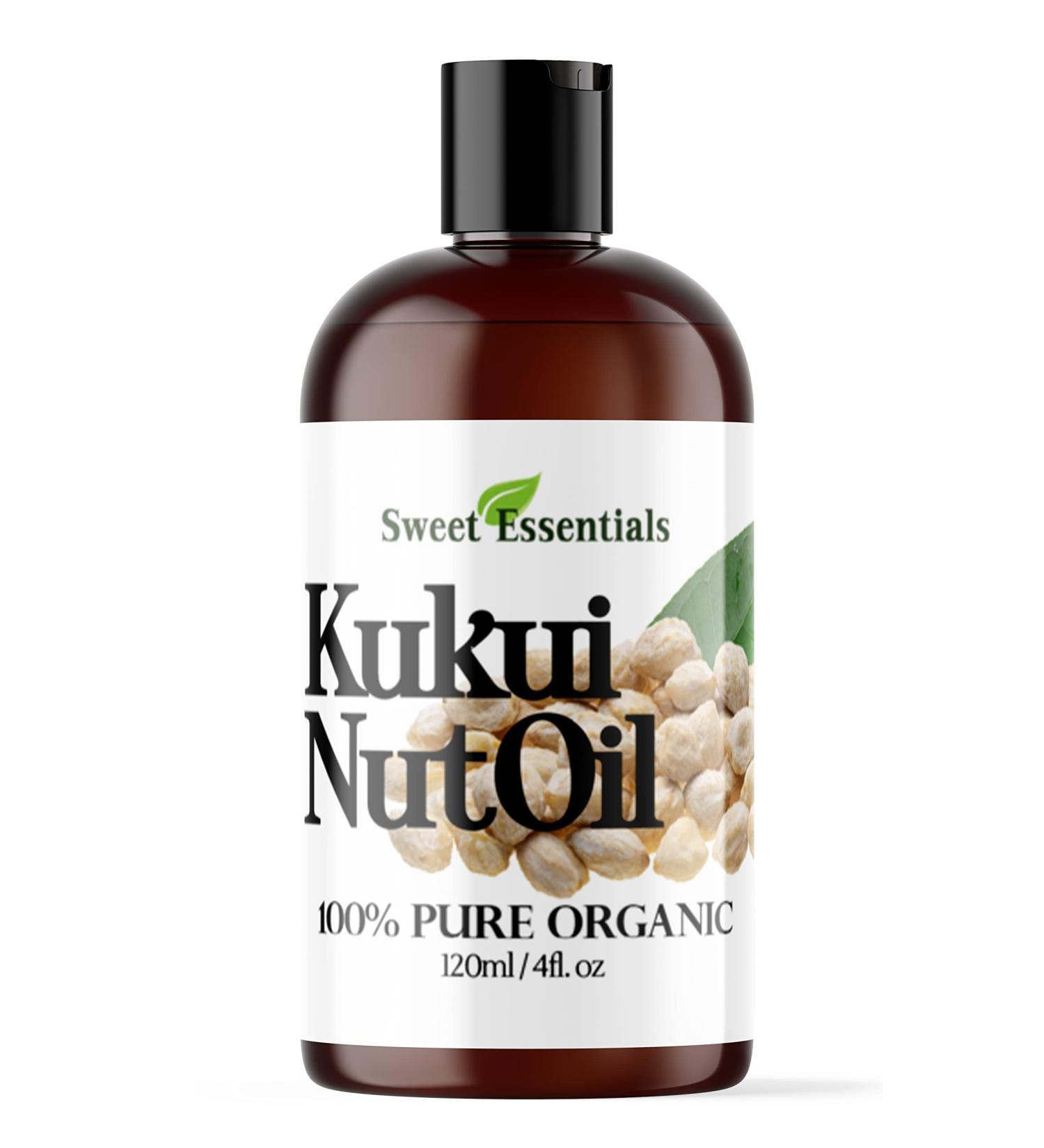 100% Organic Kukui Nut Oil | Pure Cold-Pressed Moisturizer for Skin Hair & Face | Imported From Hawaii | Sweet Essentials (4 fl oz - Buy Online on SooperMarket.com