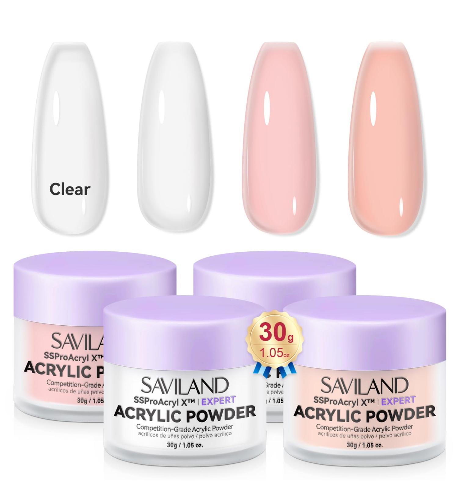 SSProAcryl Ultra-Smooth Acrylic Powder: 4x30g Clear White Nude Pink Acrylic Nail Powder Keratin Acrylic Powder Set Moderate Drying Professional Nail Powder Nail Extension Carving 3D Nail Art Salon 4 colors (transparent white nude pink) - Buy Online on SooperMarket.com
