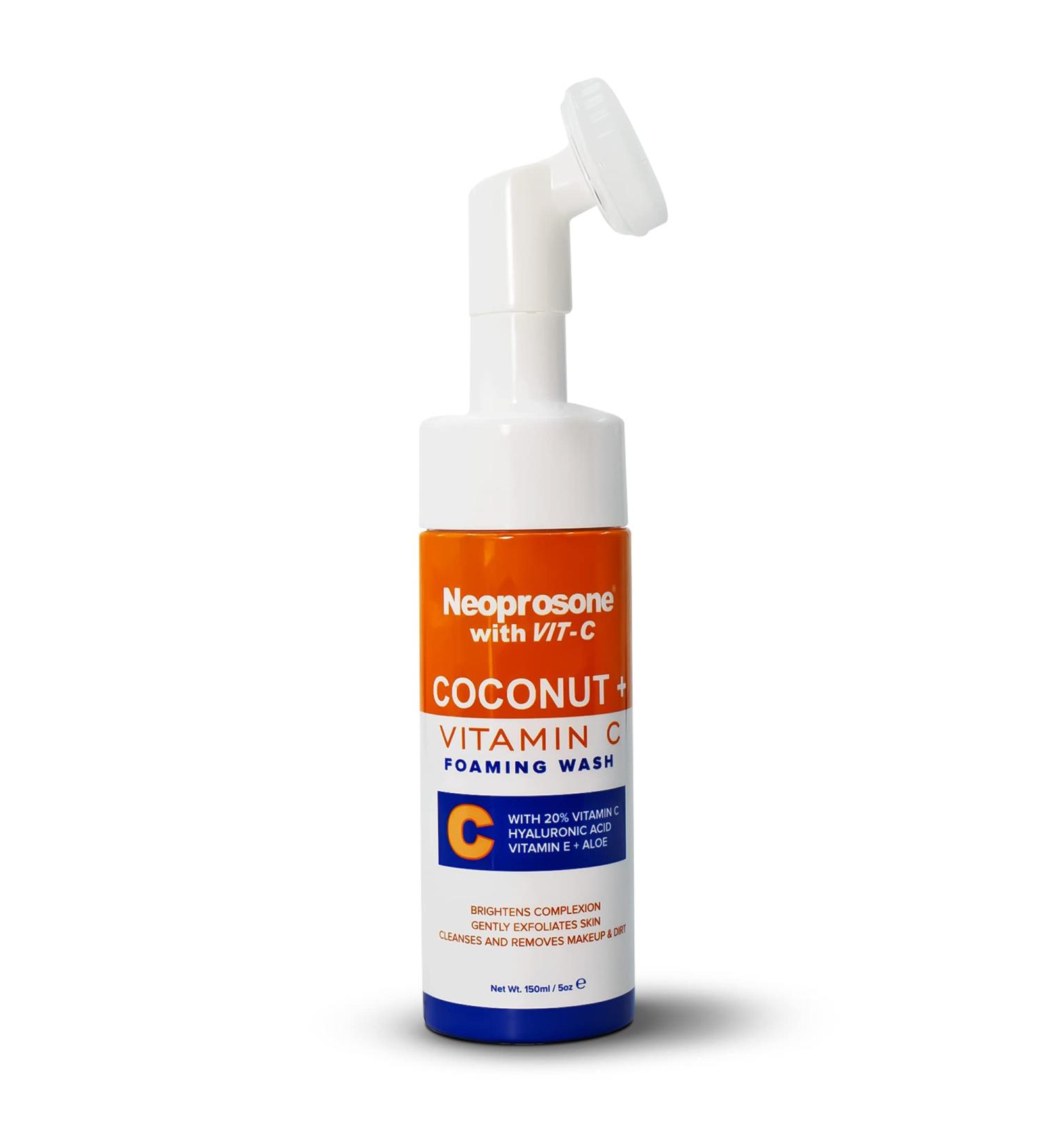 Neoprosone Skin Brightening Foaming Face Wash - 5 fl oz / 150 ml - Acne Face Wash Gentle Facial Cleanser for Oily Sensitive Normal Skin with Aloe Vera Coconut Oil - Buy Online on SooperMarket.com